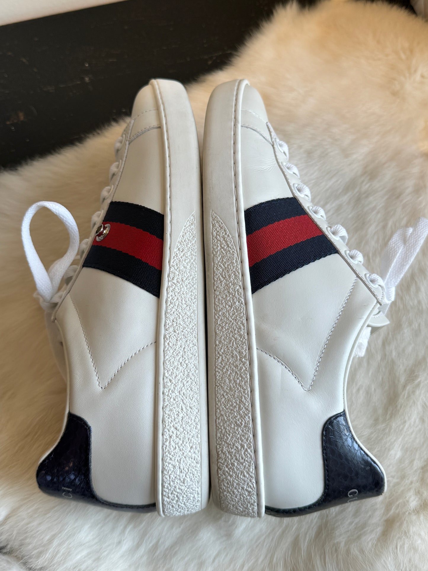 Gucci Ace Navy/Red Web Sneakers 36.5EU