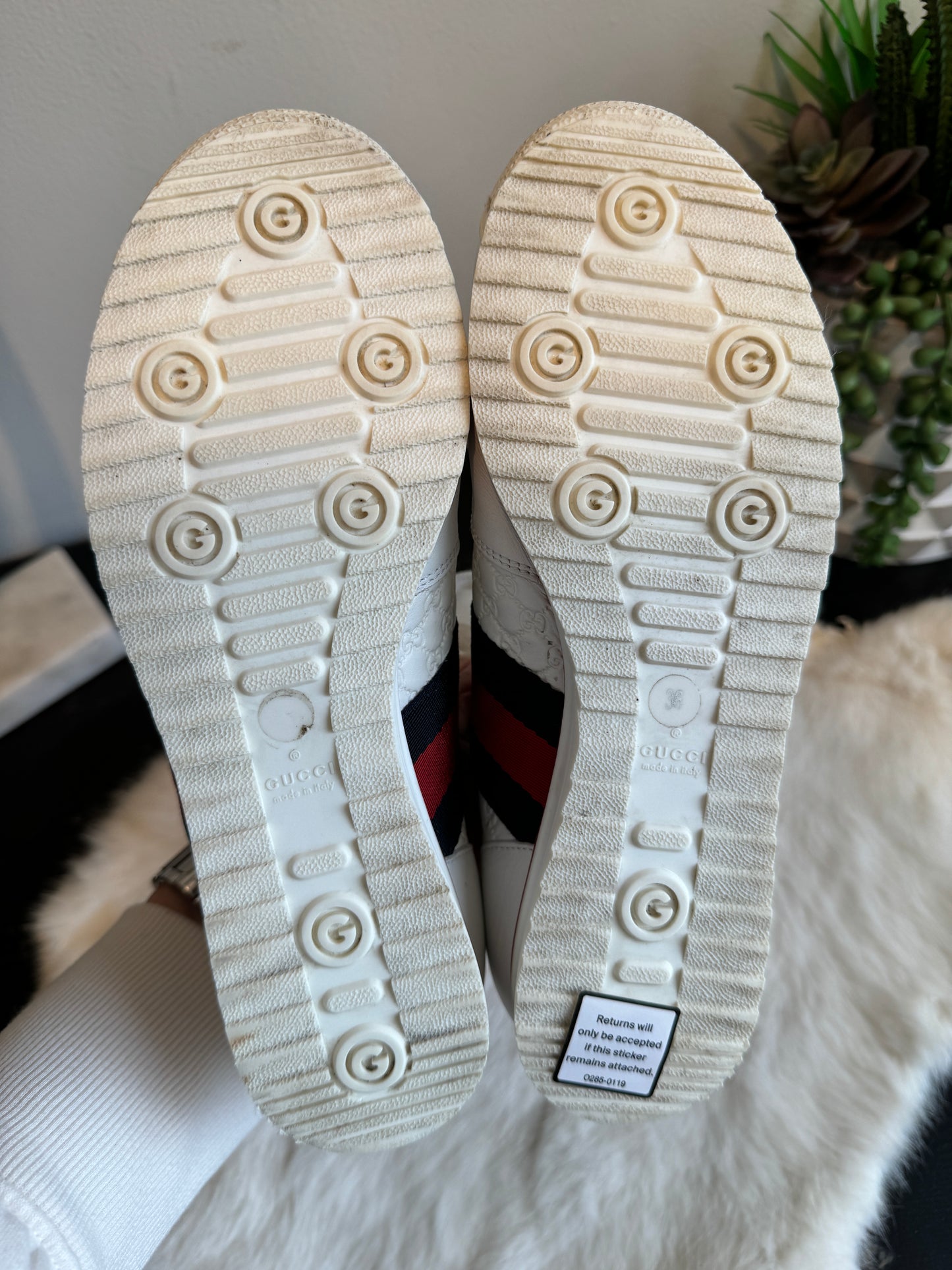 GUCCI MicroGuccissima Embossed Sneakers 36EU