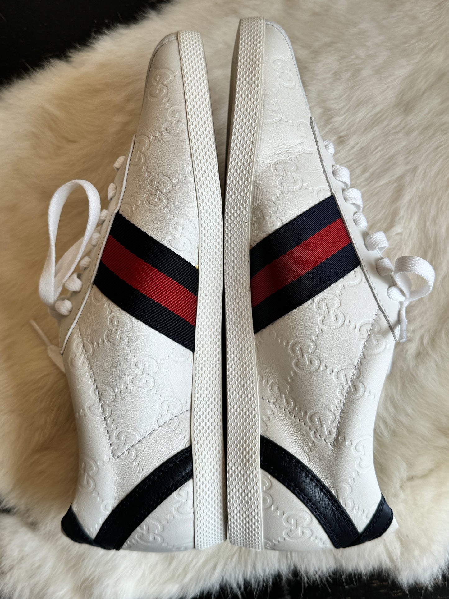 GUCCI Ace Guccissima Bowler Sneakers Womens 37.5/38EU