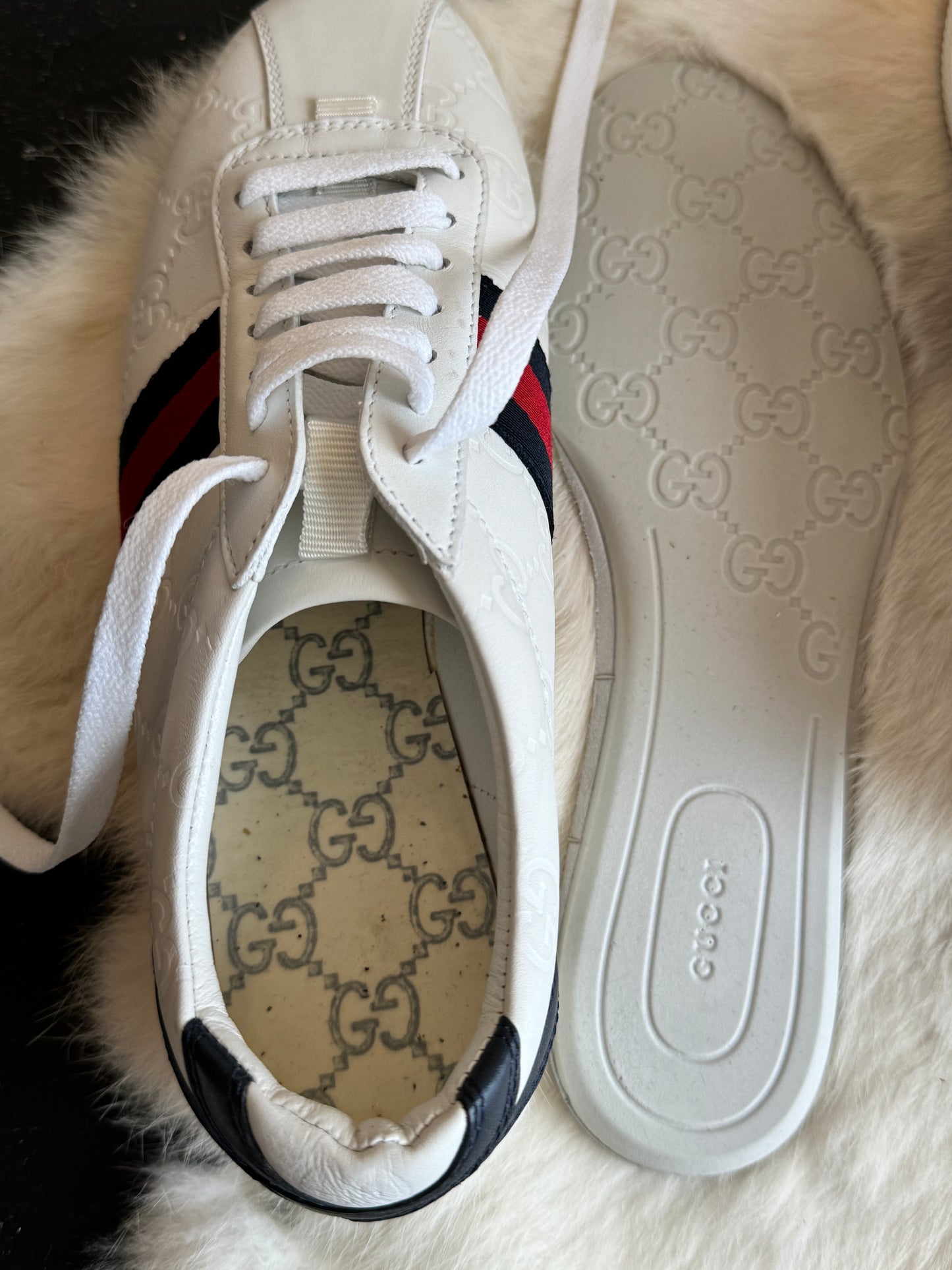 GUCCI Ace Guccissima Bowler Sneakers Womens 37.5/38EU