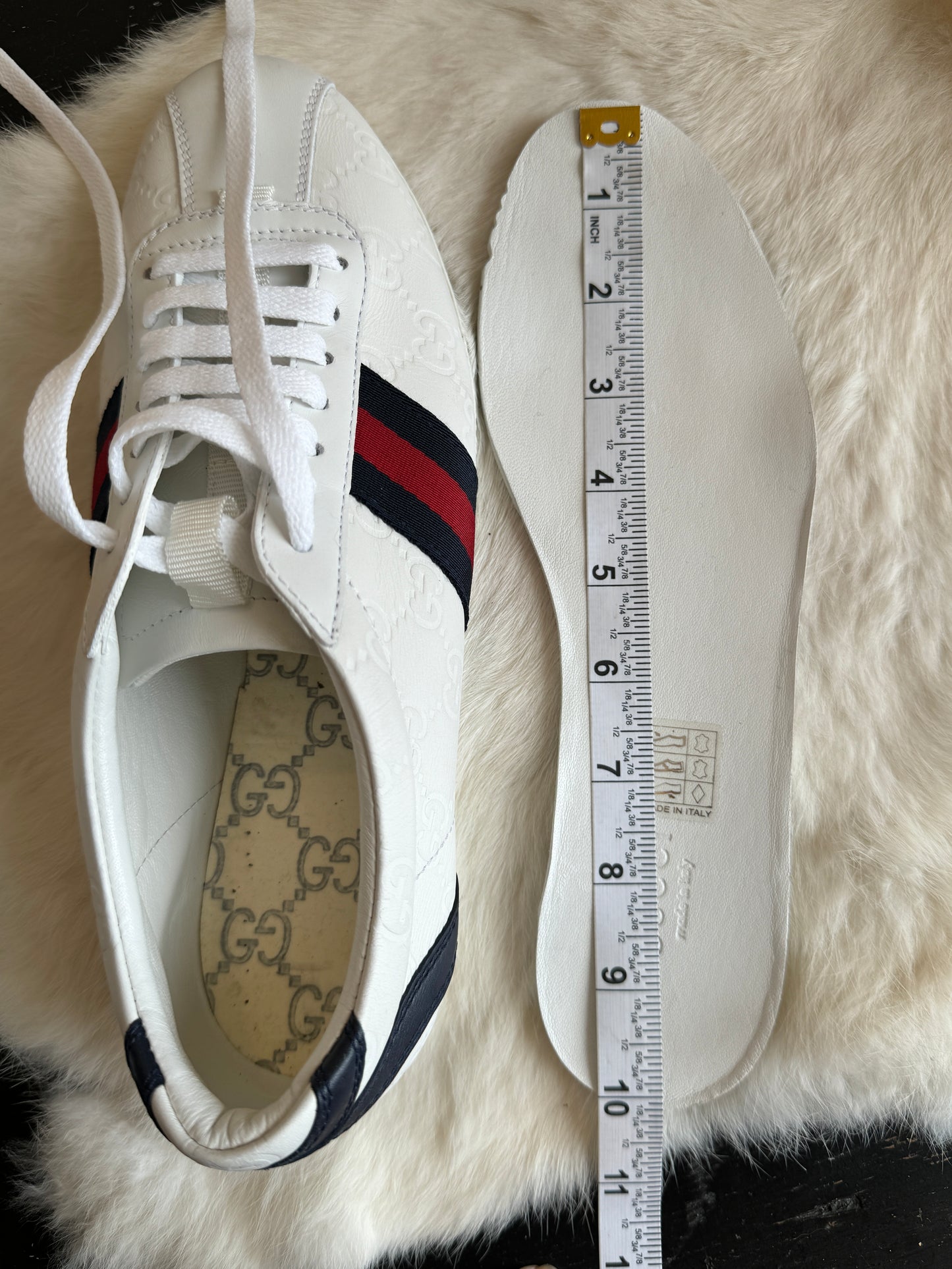 GUCCI Ace Guccissima Bowler Sneakers Womens 37.5/38EU