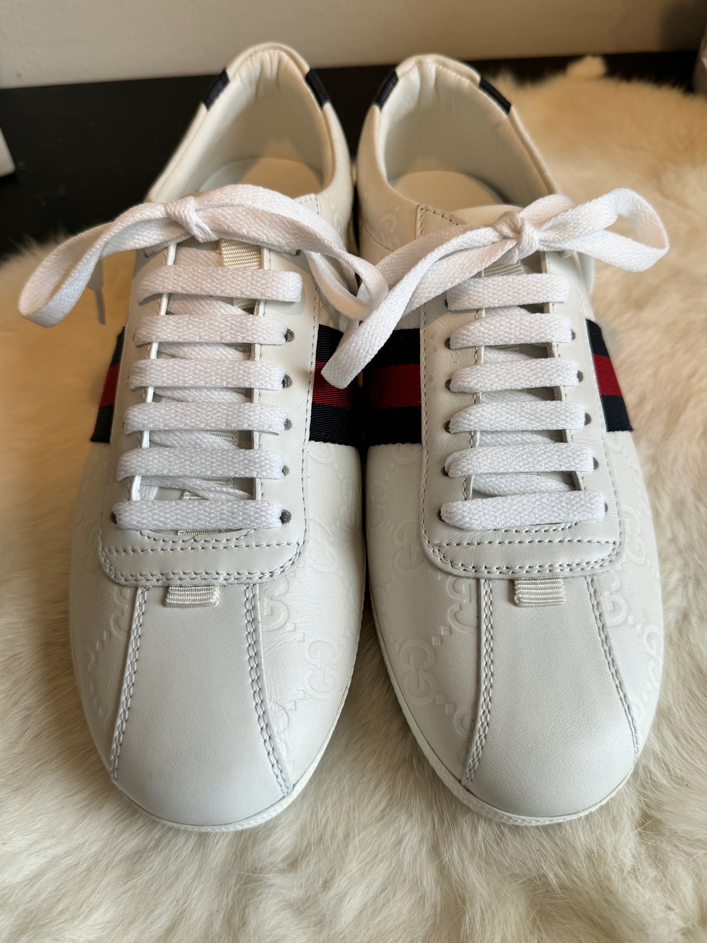 GUCCI Ace Guccissima Bowler Sneakers Womens 37.5/38EU