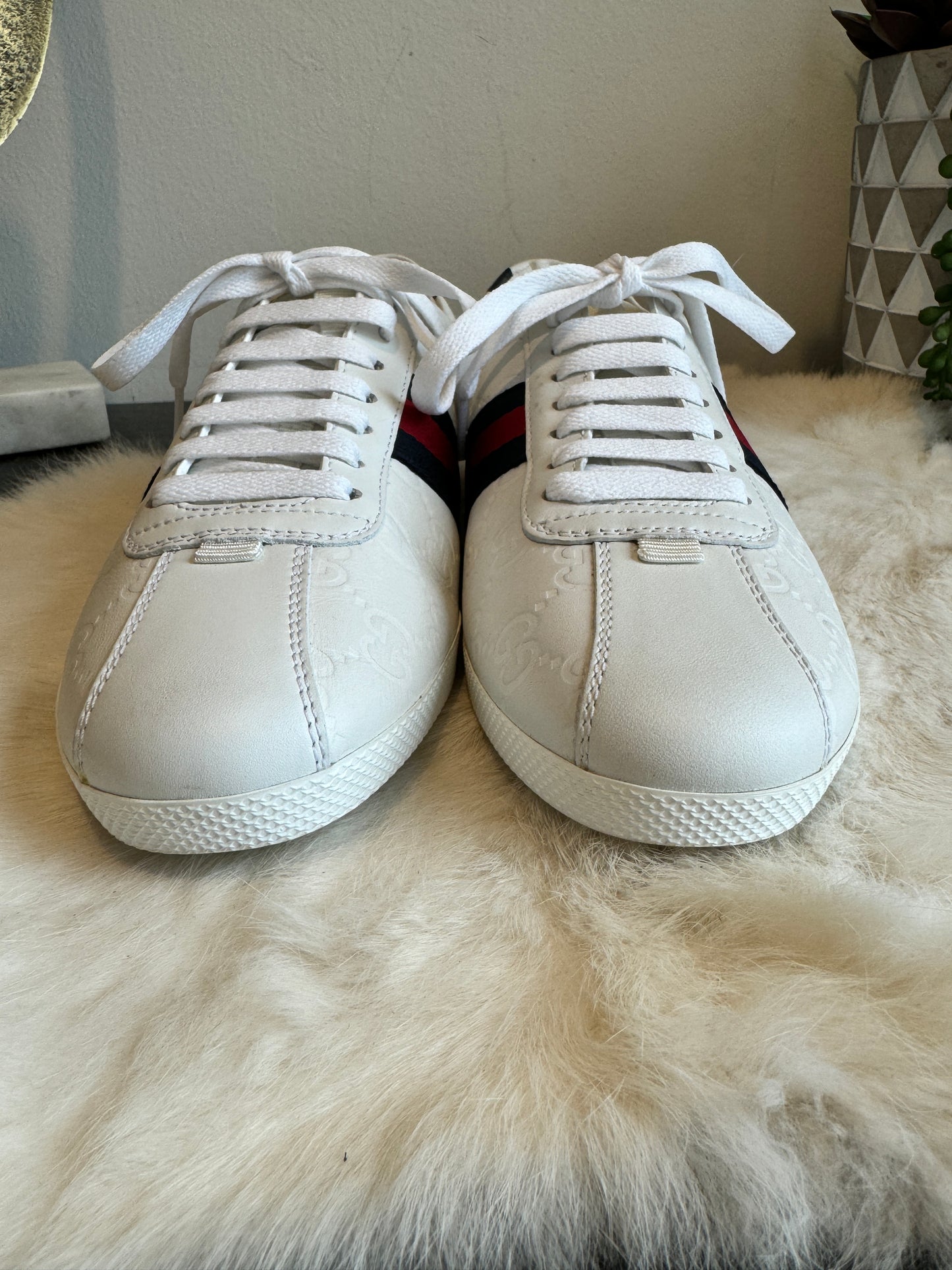 GUCCI Ace Guccissima Bowler Sneakers Womens 37.5/38EU