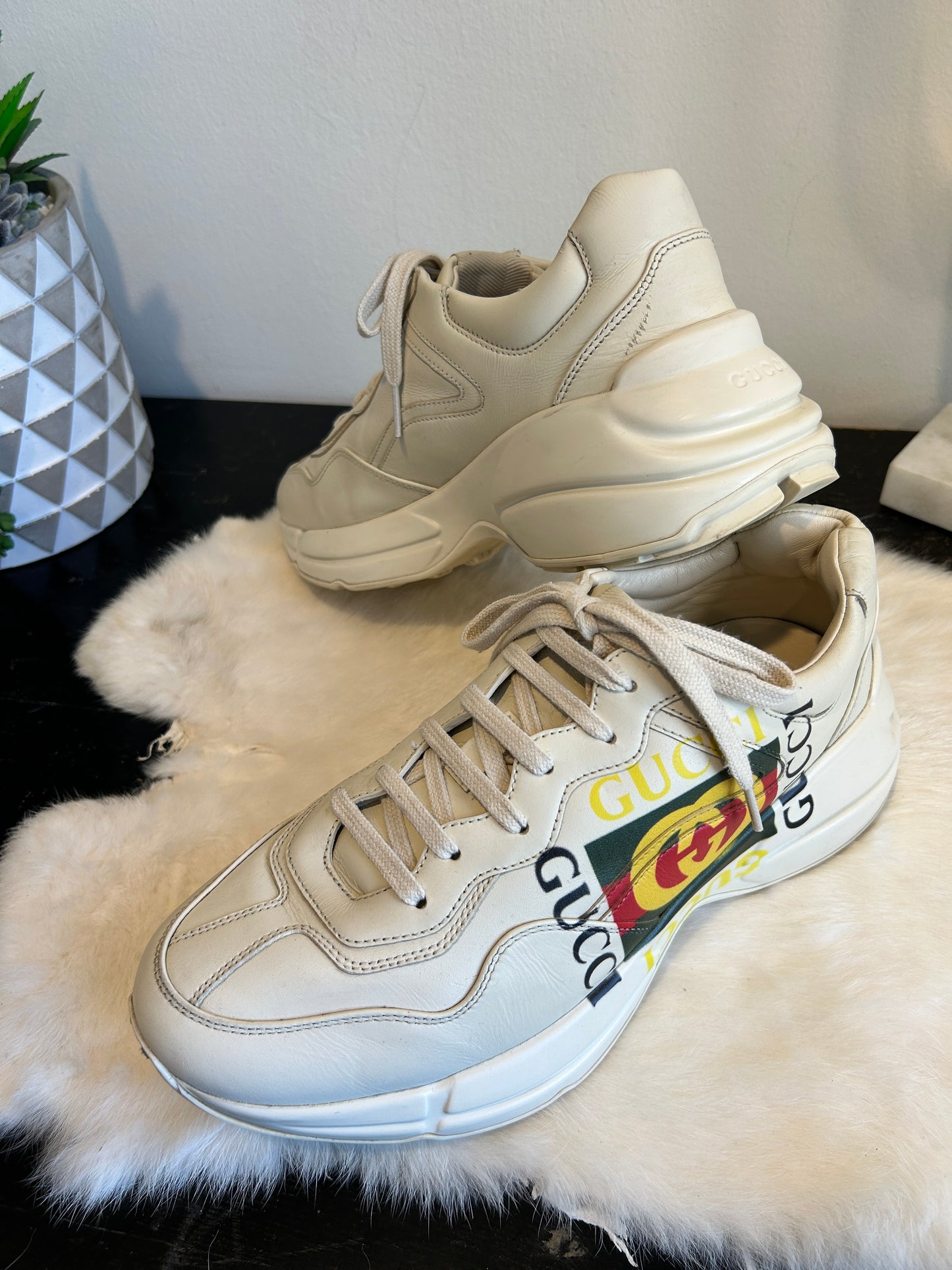 GUCCI Rhyton Ivory Sneakers Mens 7EU (Womens 40EU)