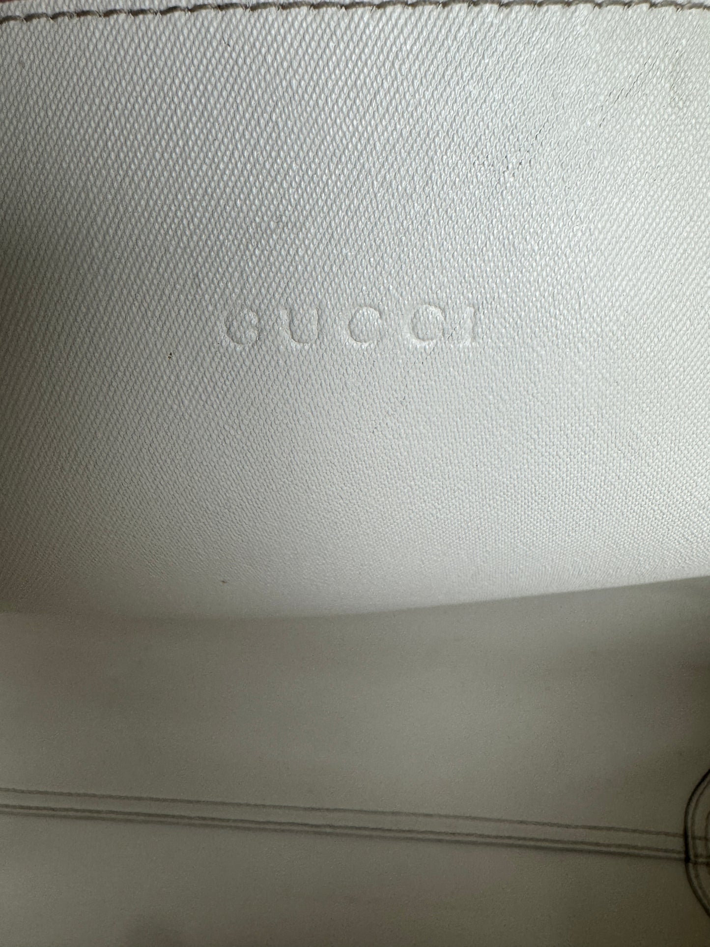 GUCCI Turnaround Supreme Canvas Reversible Tote Medium Ivory