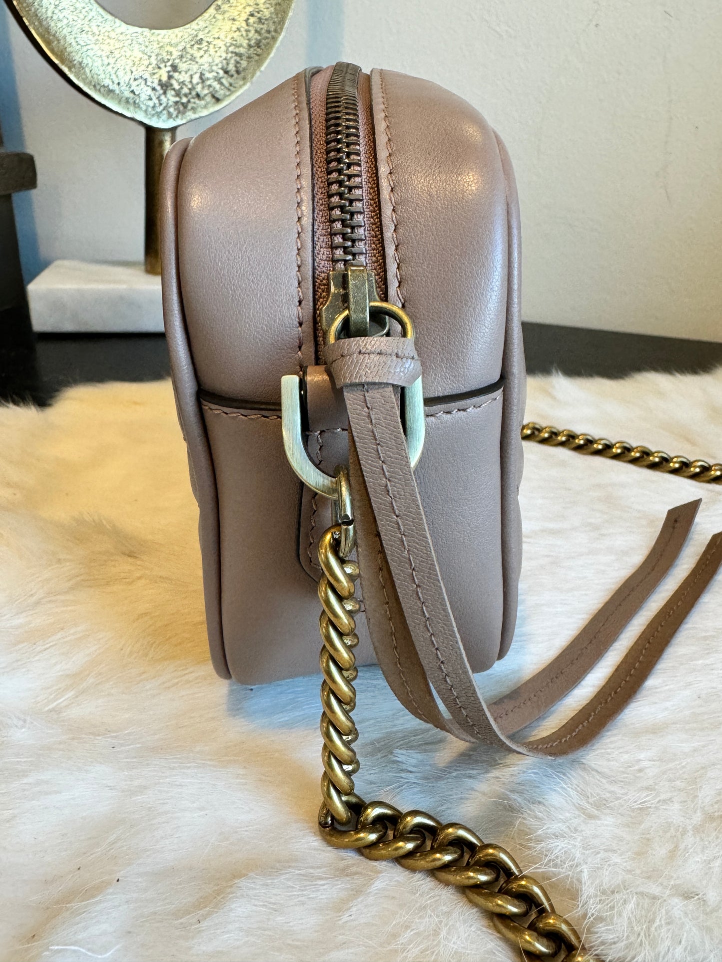 GUCCI Mini Marmont Camera Bag Blush