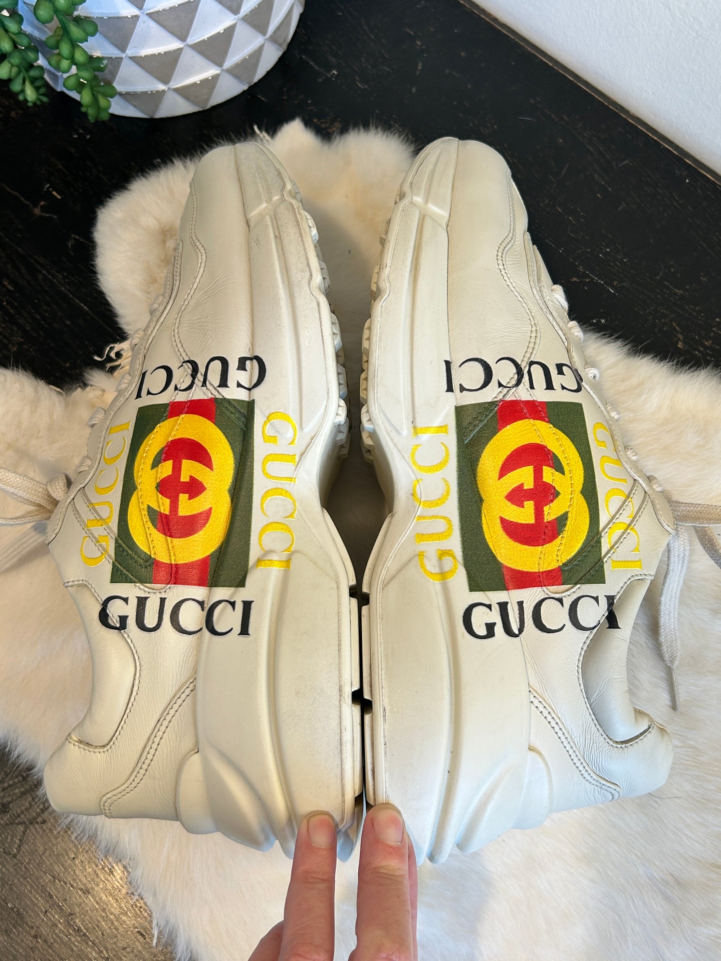 GUCCI Rhyton Ivory Sneakers Mens 8EU (women's 41)