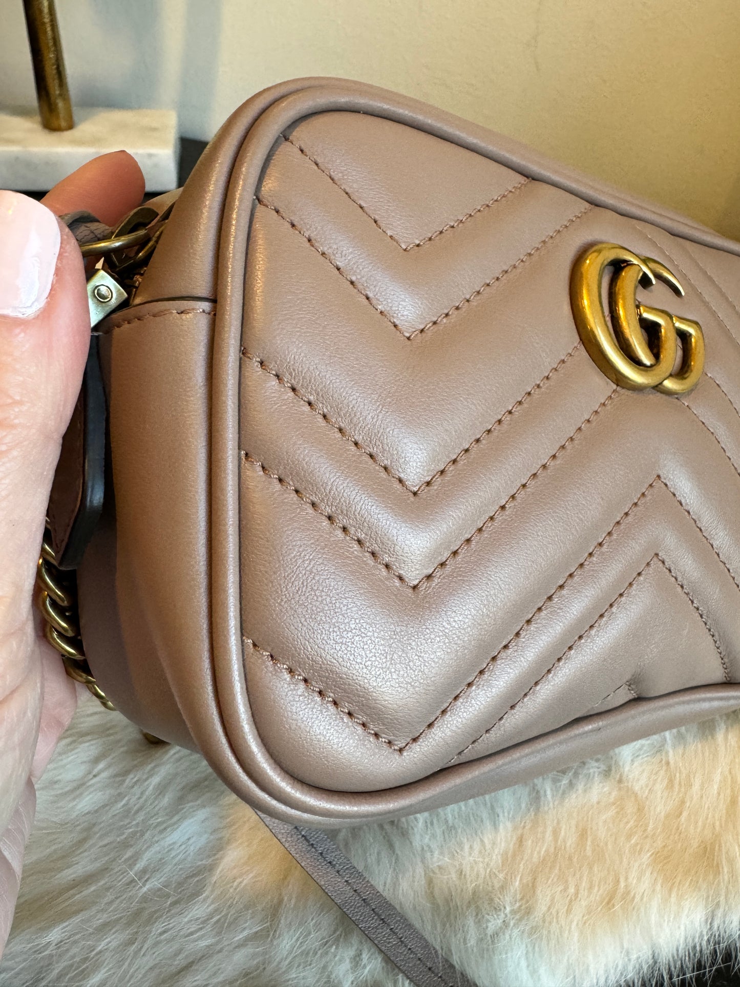 GUCCI Mini Marmont Camera Bag Blush