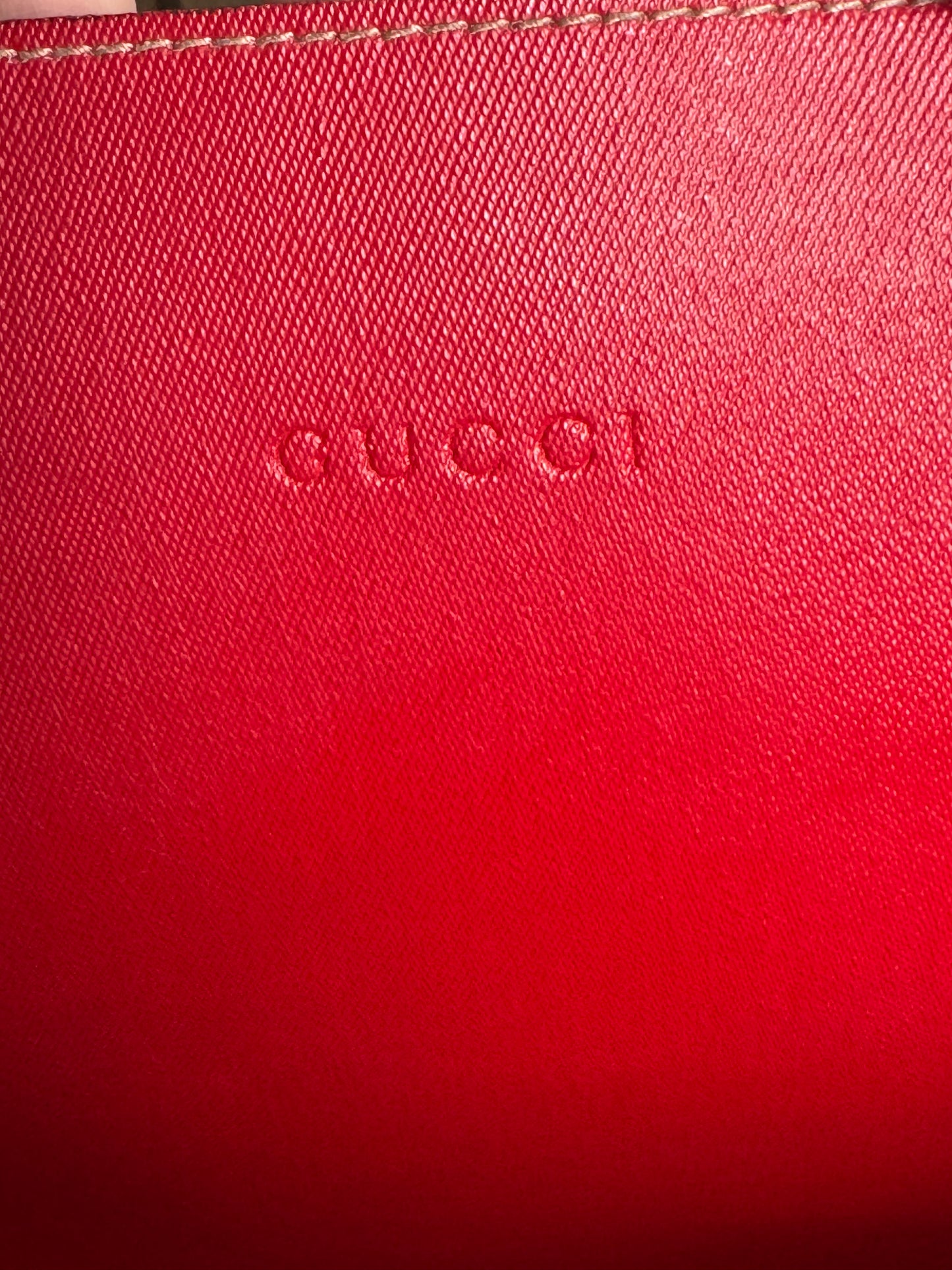 GUCCI Turnaround Supreme Canvas Reversible Tote Large Red