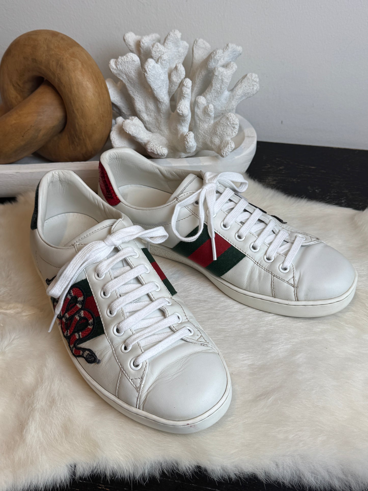 GUCCI Ace King Snakes Sneakers Mens 7EU (40EU)