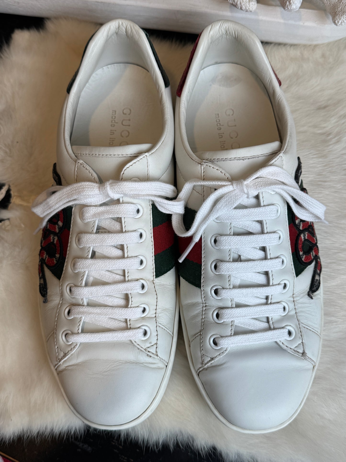 GUCCI Ace King Snakes Sneakers Mens 7EU (40EU)