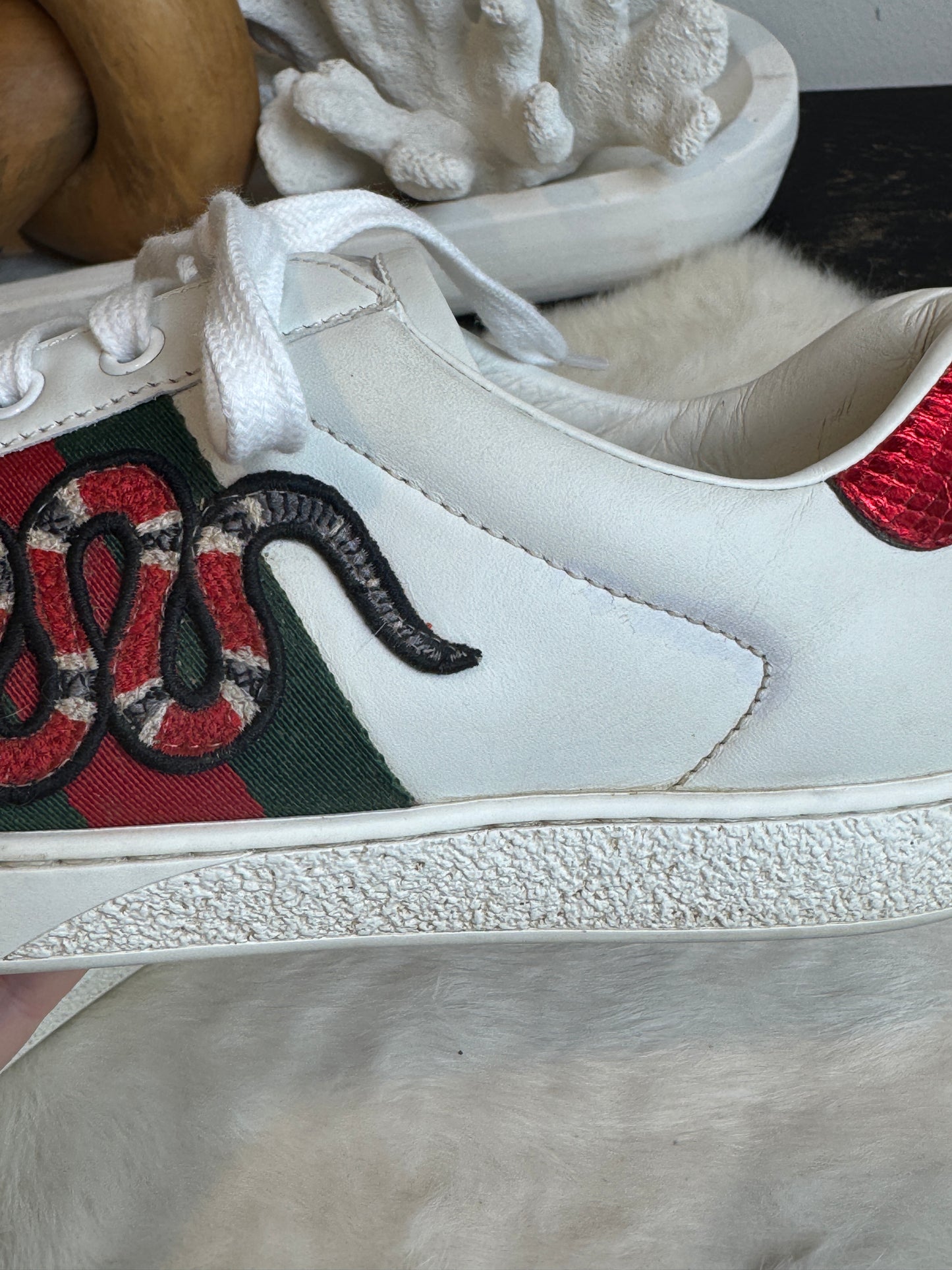 GUCCI Ace King Snakes Sneakers Mens 7EU (40EU)