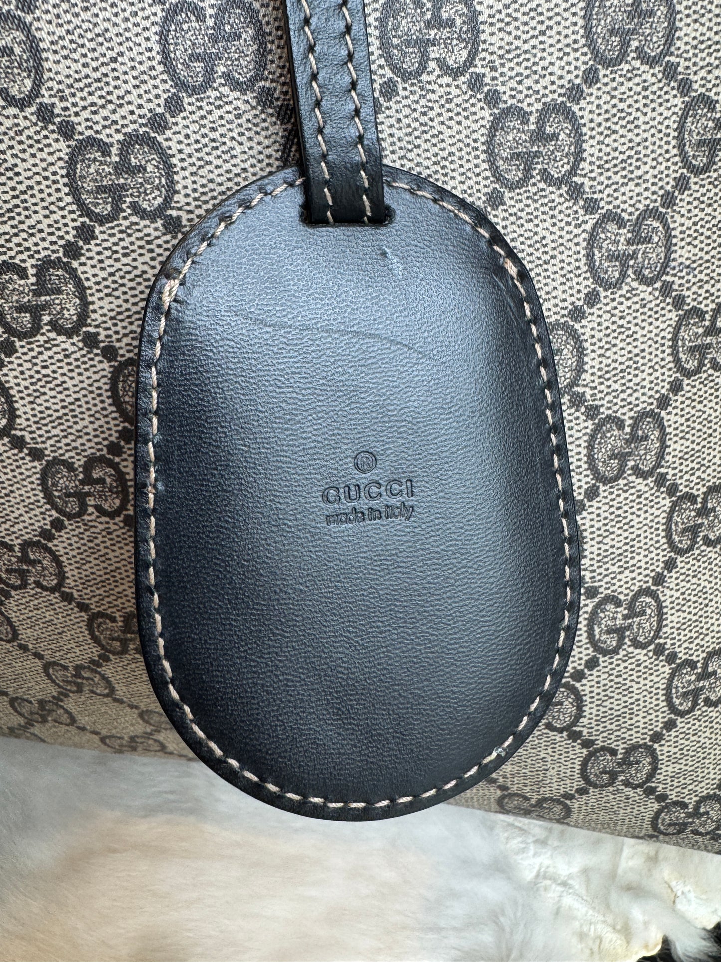 GUCCI Turnaround Supreme Canvas Reversible Tote Medium Black