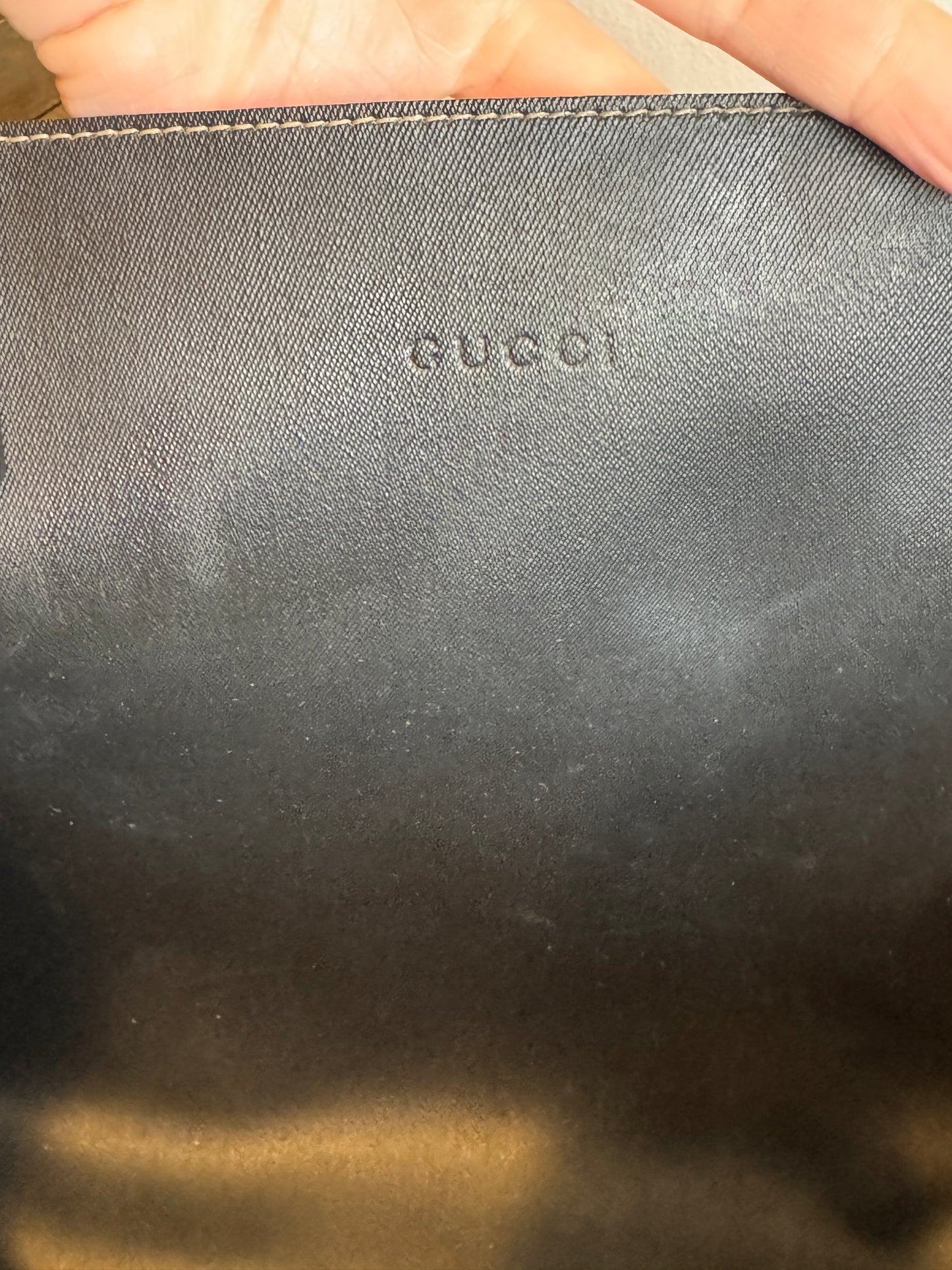 GUCCI Turnaround Supreme Canvas Reversible Tote Medium Black