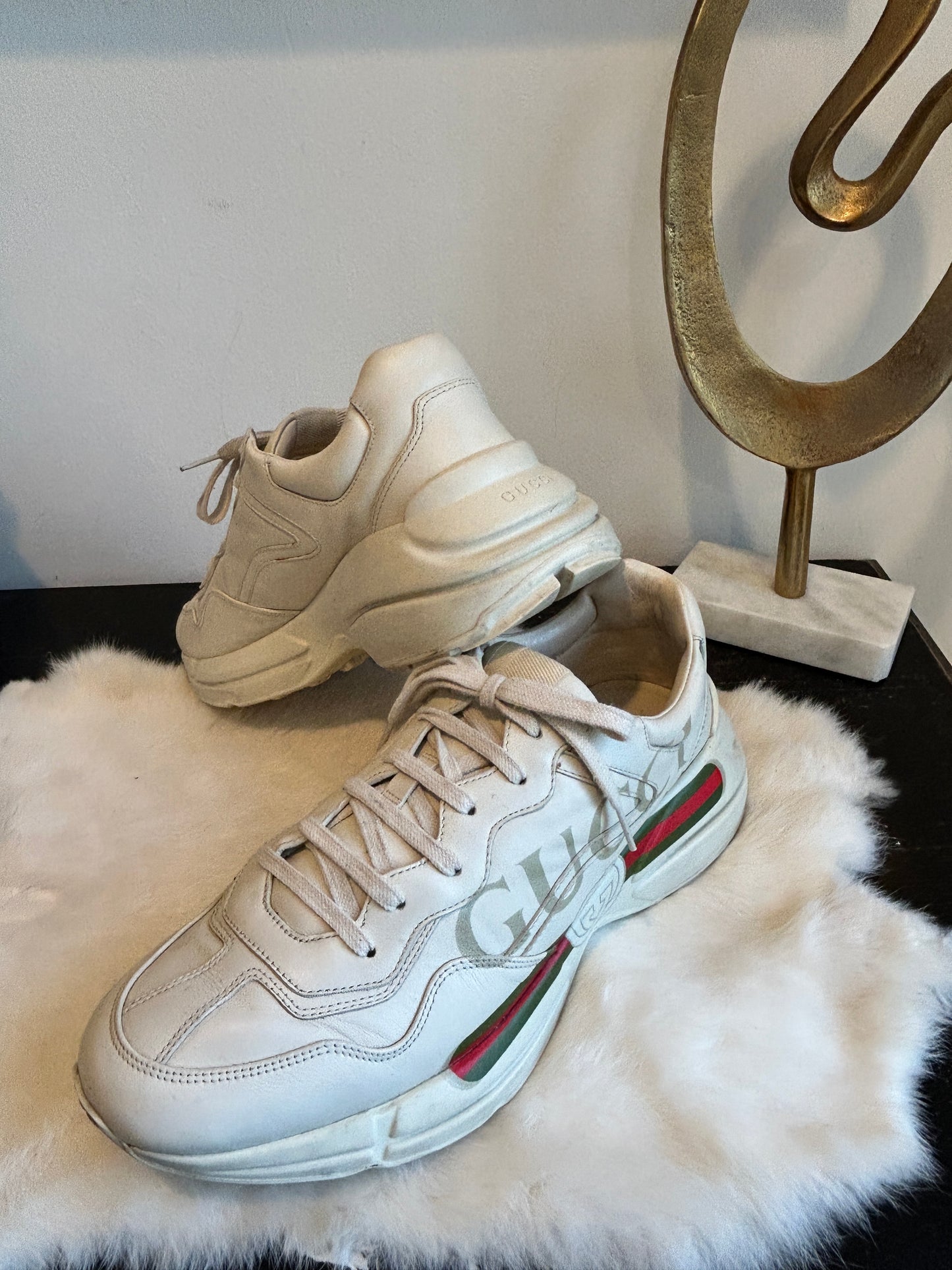 GUCCI Rhyton Ivory Sneakers Mens 10.5EU