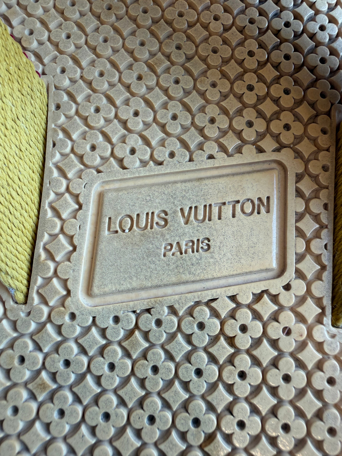 Louis Vuitton Rubber Logo Strap Thong Flip-Flop Sandals 36