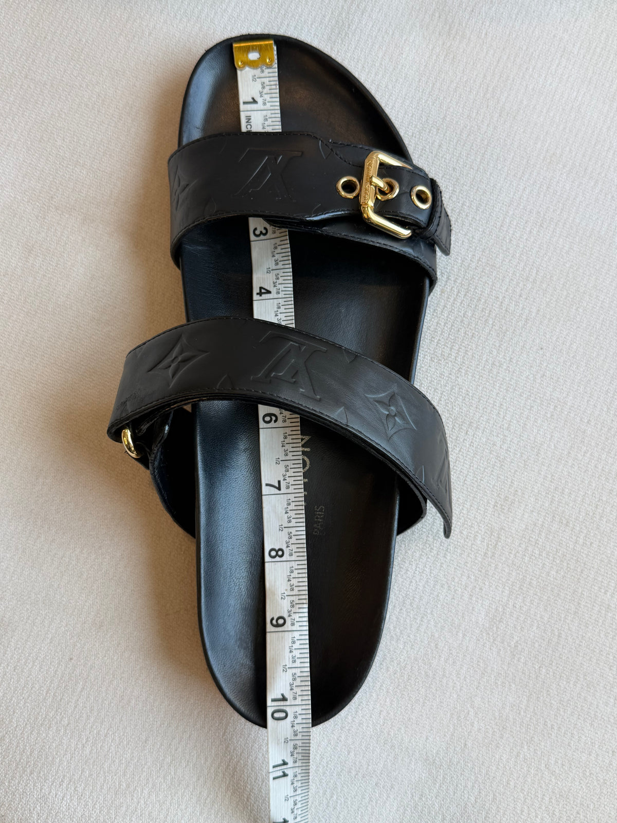 Louis Vuitton Bom Dia Flat Mule Black Empreinte 39.5