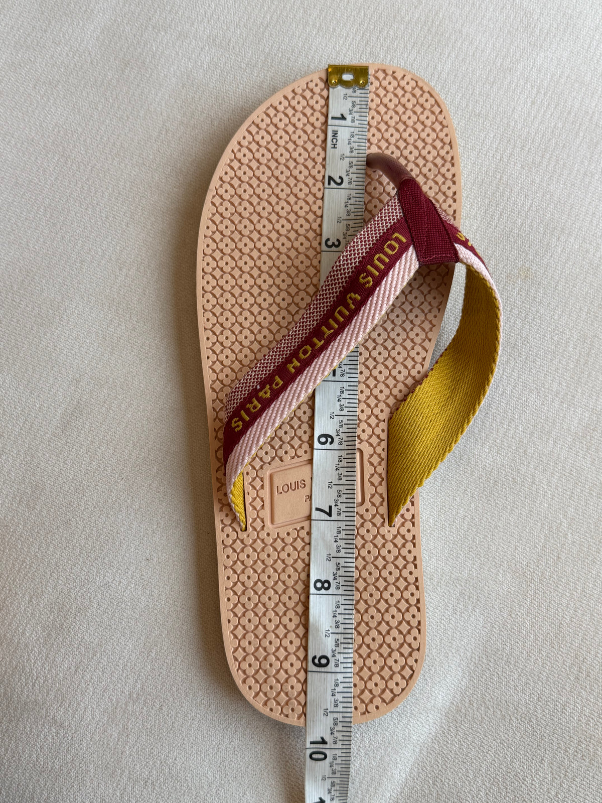 Louis Vuitton Rubber Logo Strap Thong Flip-Flop Sandals 36