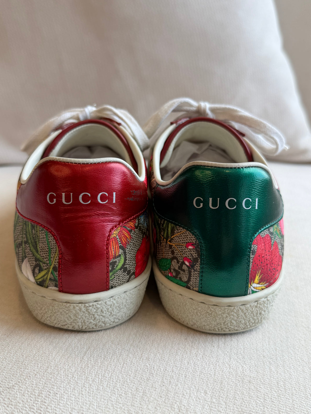 GUCCI Ace Supreme Canvas Flora Print Women's Sneakers 36EU