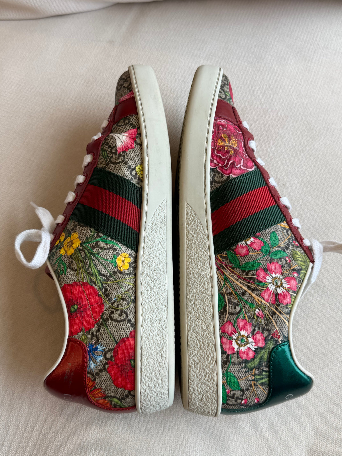 GUCCI Ace Supreme Canvas Flora Print Women's Sneakers 36EU