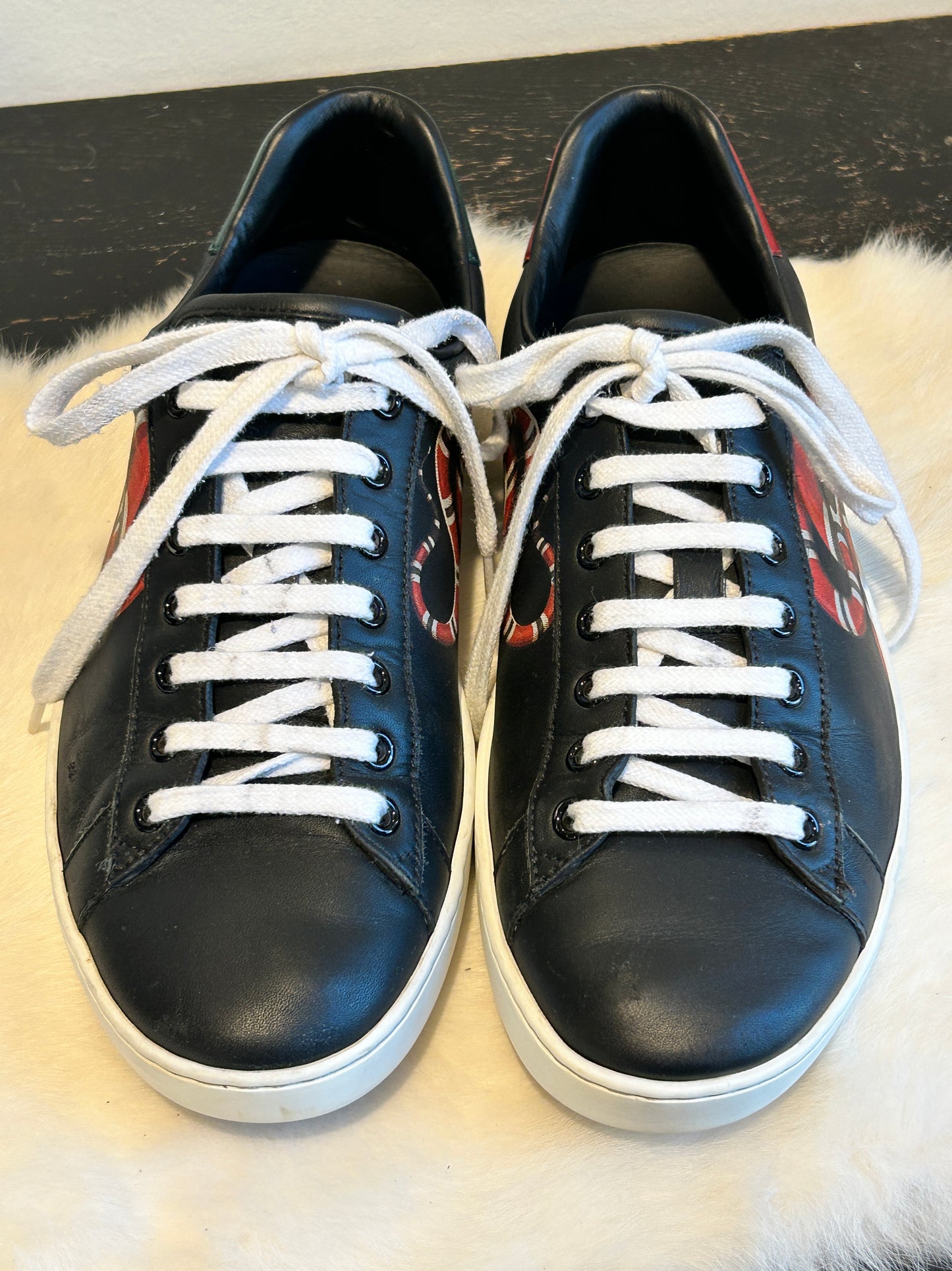 GUCCI Ace King Snake Black Sneakers Mens 7EU (40EU Women's)