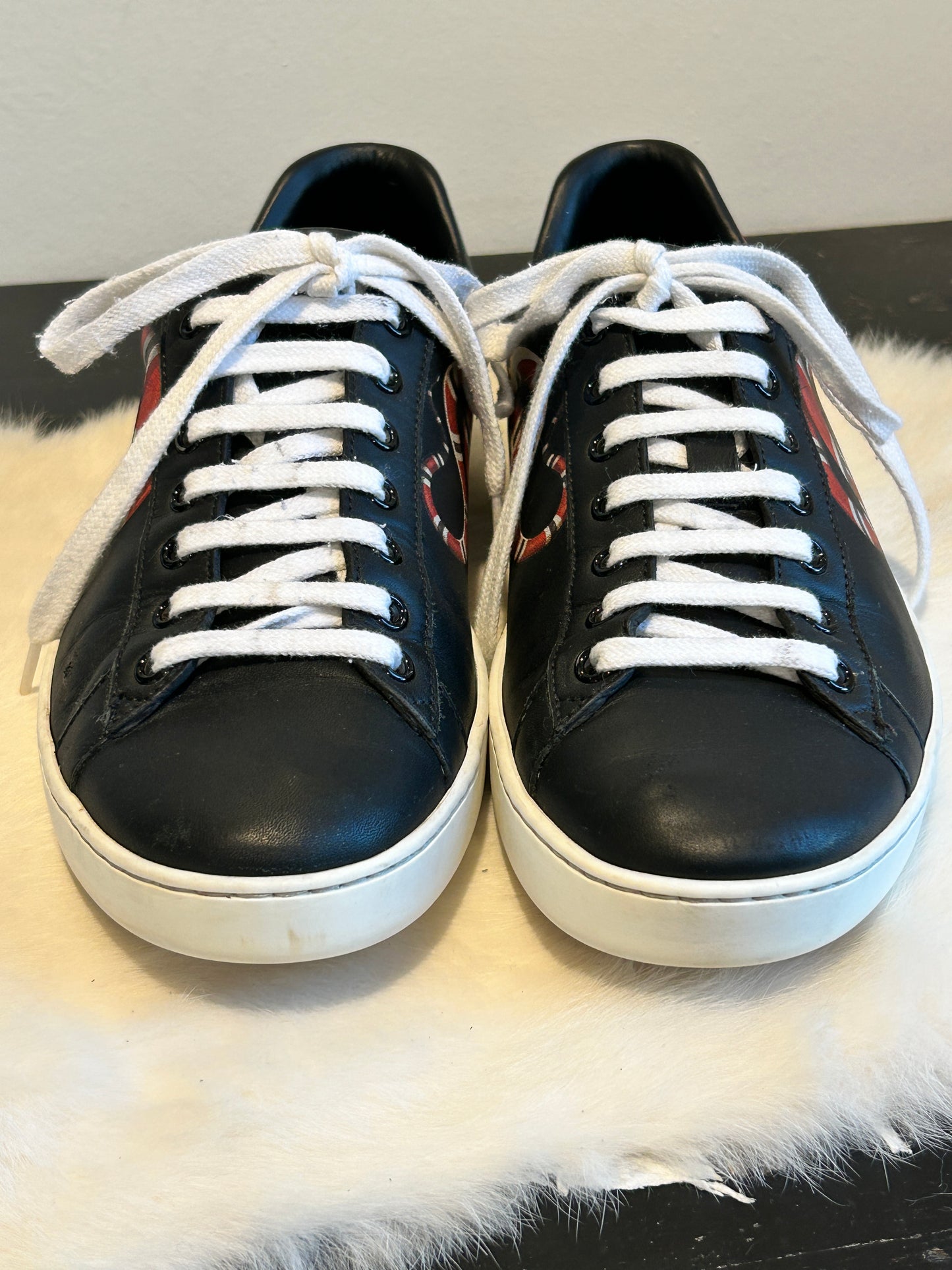 GUCCI Ace King Snake Black Sneakers Mens 7EU (40EU Women's)