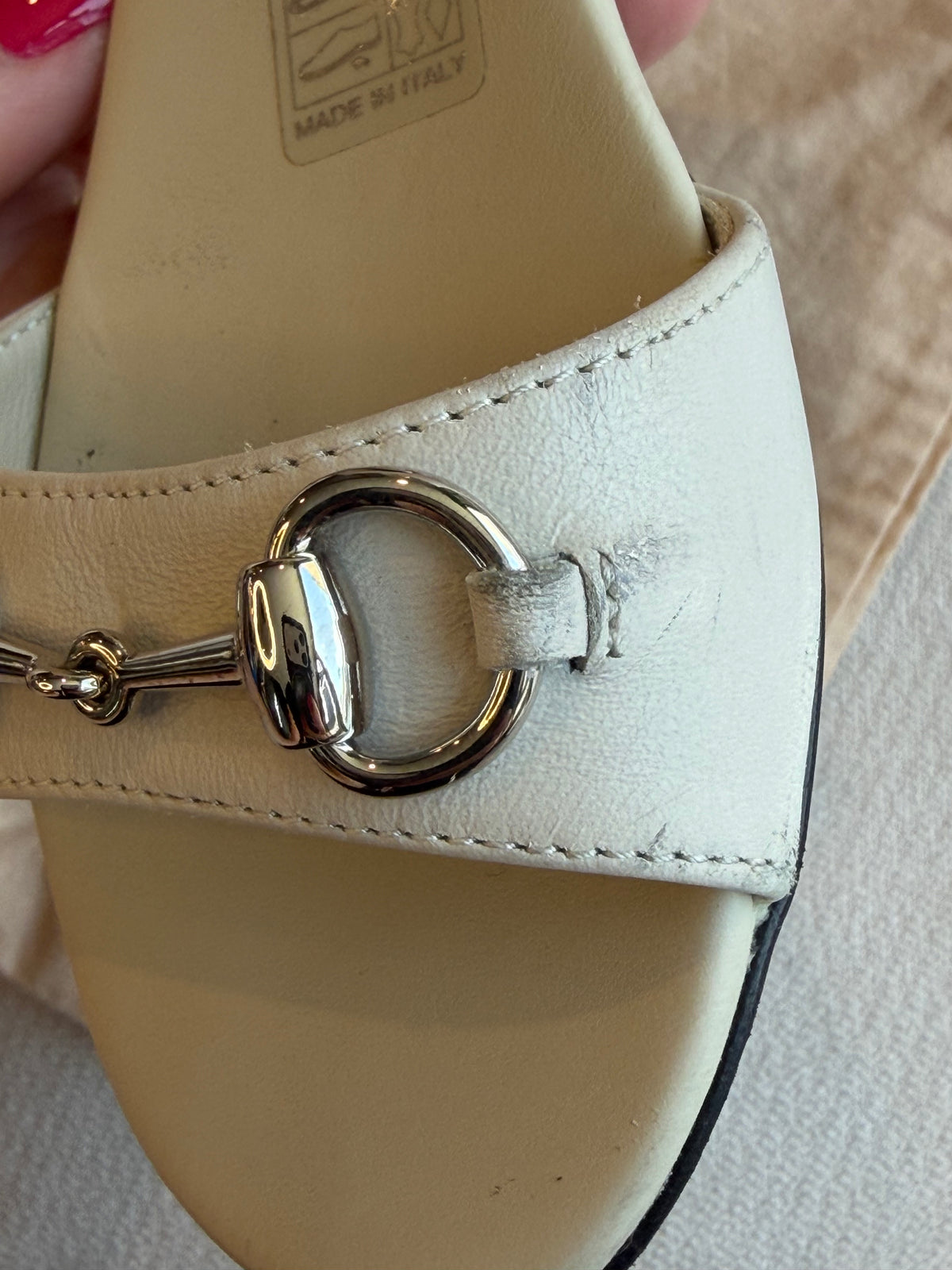 GUCCI Kids Gray Leather Horsebit Sandals 27EU
