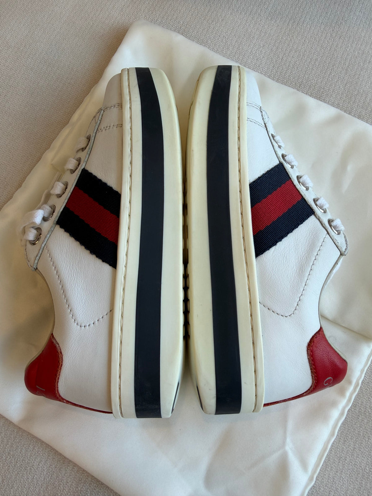 GUCCI Kids Ace Leather Platform Size 27EU