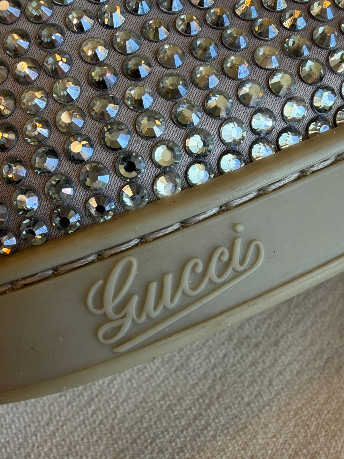 GUCCI Rhinestone Gray High Tops Women's Size 37EU