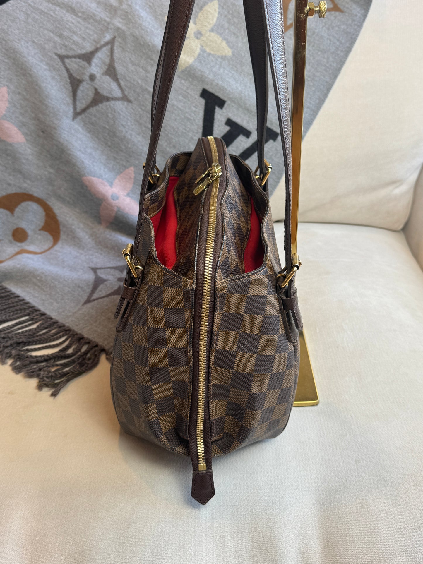 Louis Vuitton Damier Ebene/Cherry Belen MM Shoulder Bag