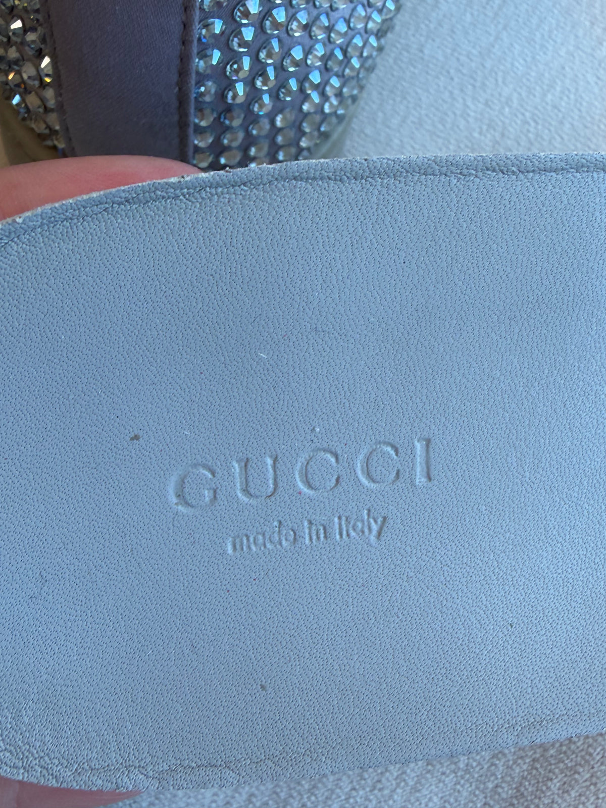 GUCCI Rhinestone Gray High Tops Women's Size 37EU