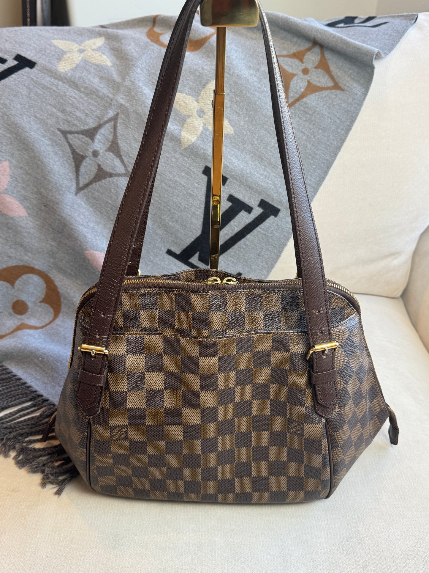 Louis Vuitton Damier Ebene/Cherry Belen MM Shoulder Bag
