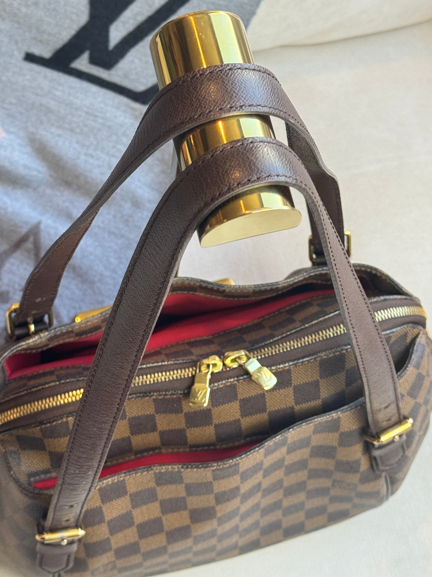 Louis Vuitton Damier Ebene/Cherry Belen MM Shoulder Bag