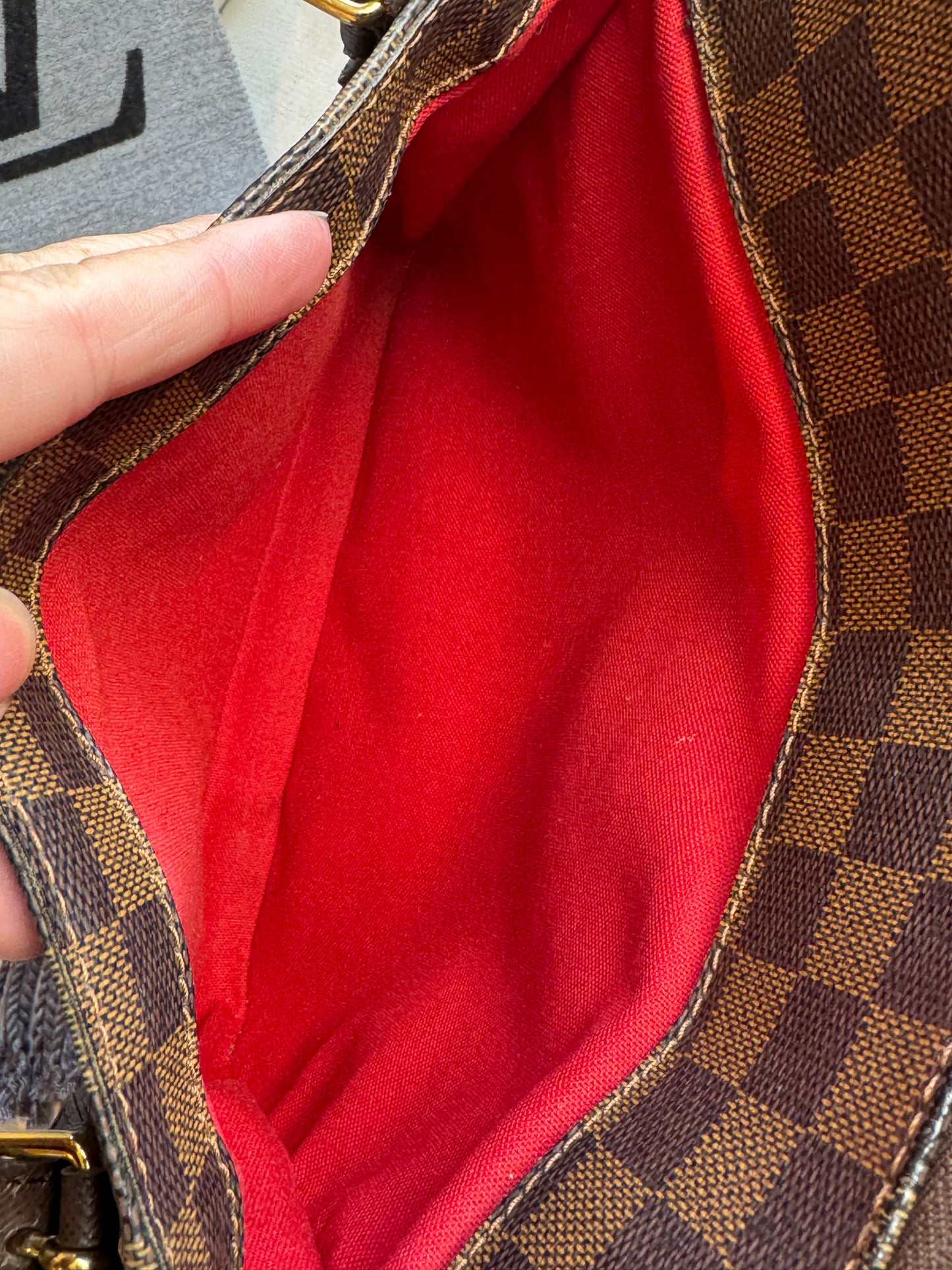 Louis Vuitton Damier Ebene/Cherry Belen MM Shoulder Bag