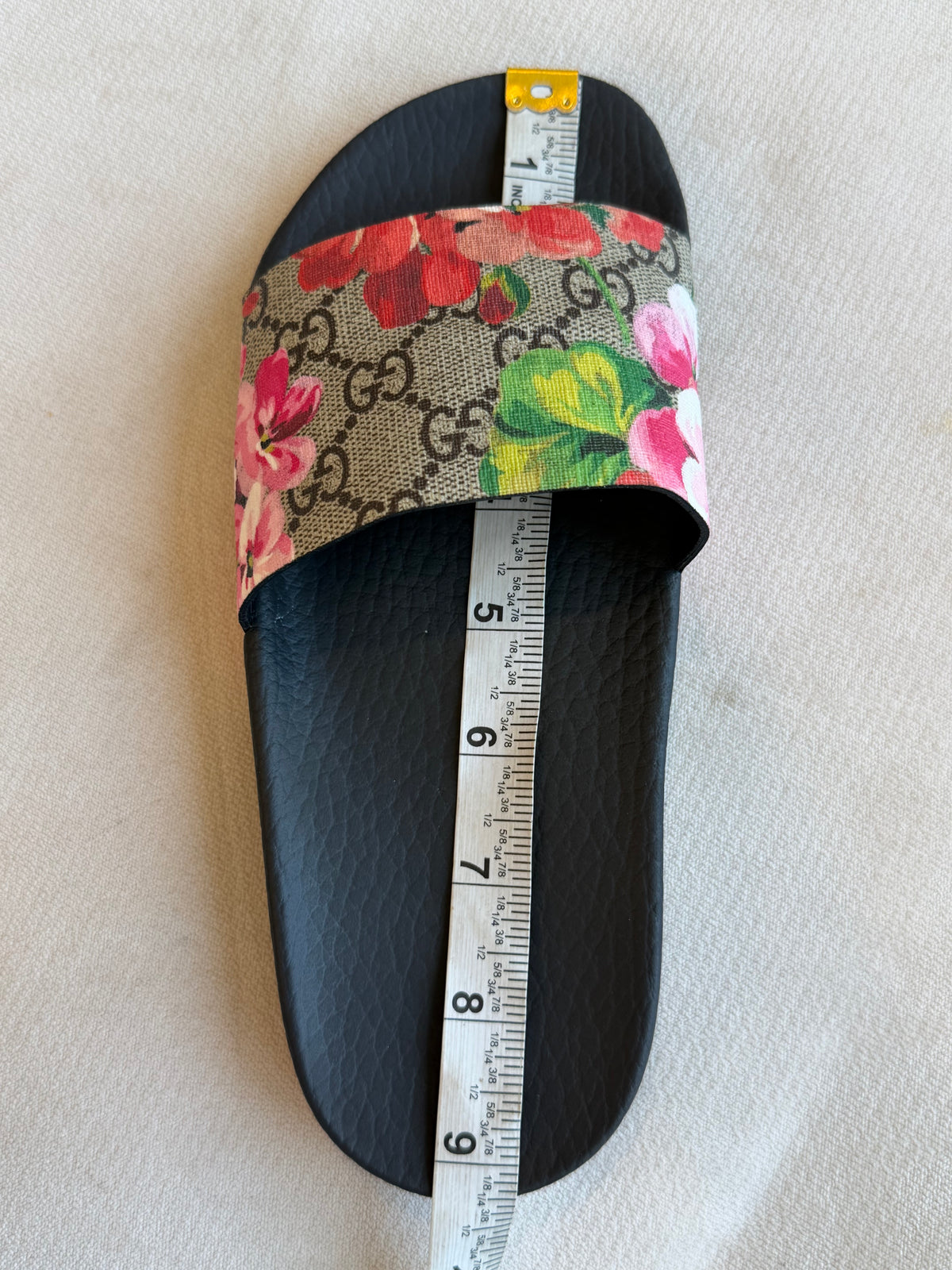 GUCCI Supreme Canvas Blooms Womens Slides 35EU