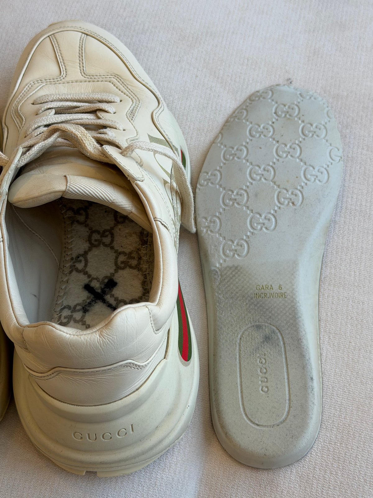 GUCCI Rhyton Ivory Sneakers Men's 6.5EU (Women's 39.5EU)