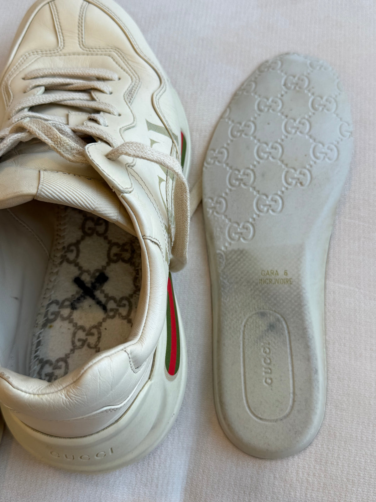 GUCCI Rhyton Ivory Sneakers Men's 6.5EU (Women's 39.5EU)