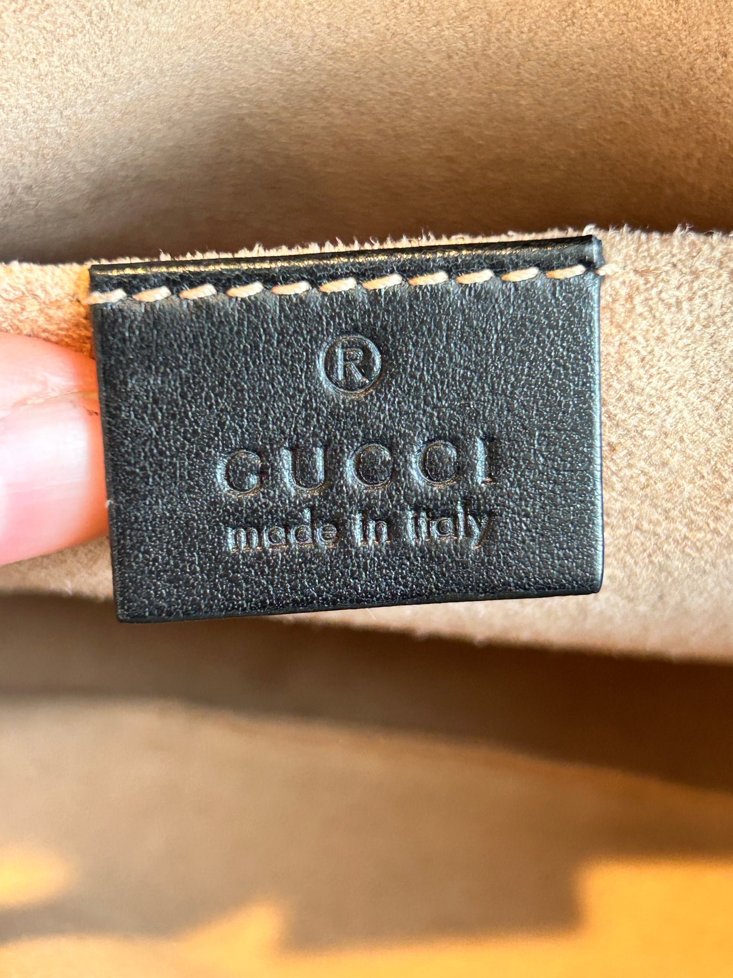 GUCCI Black Leather GG Marmont Small Camera Bag