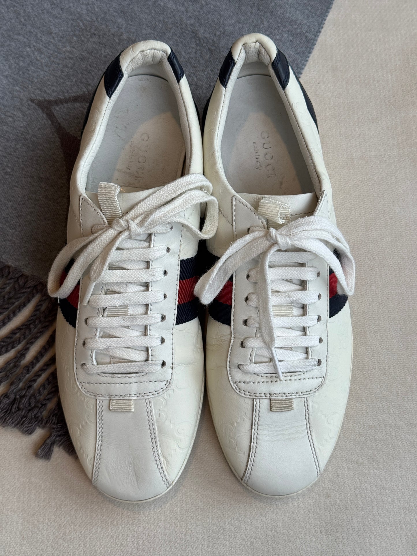 GUCCI Guccissima Bowler Style Sneakers Women's 37EU