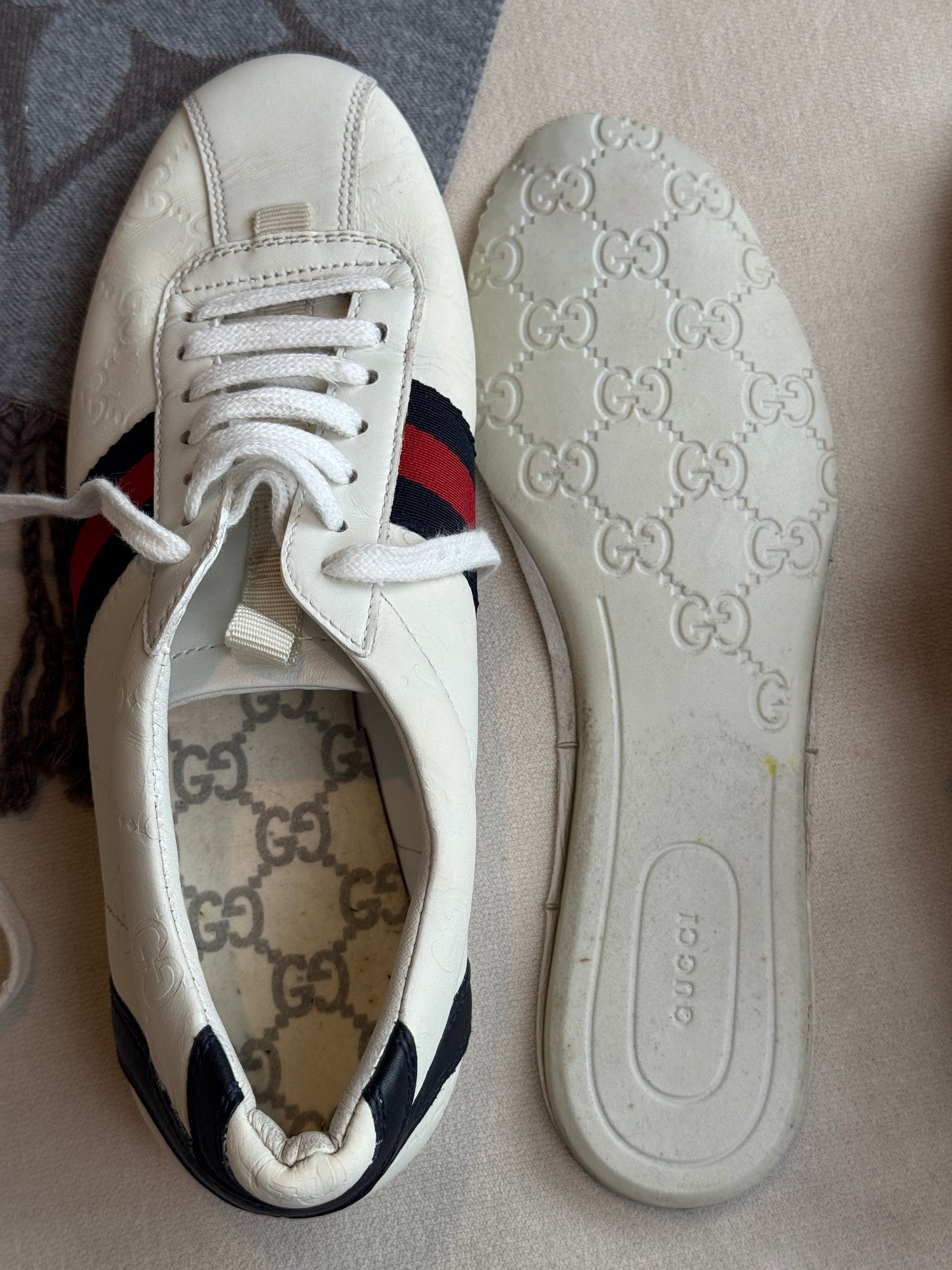 GUCCI Guccissima Bowler Style Sneakers Women's 37EU