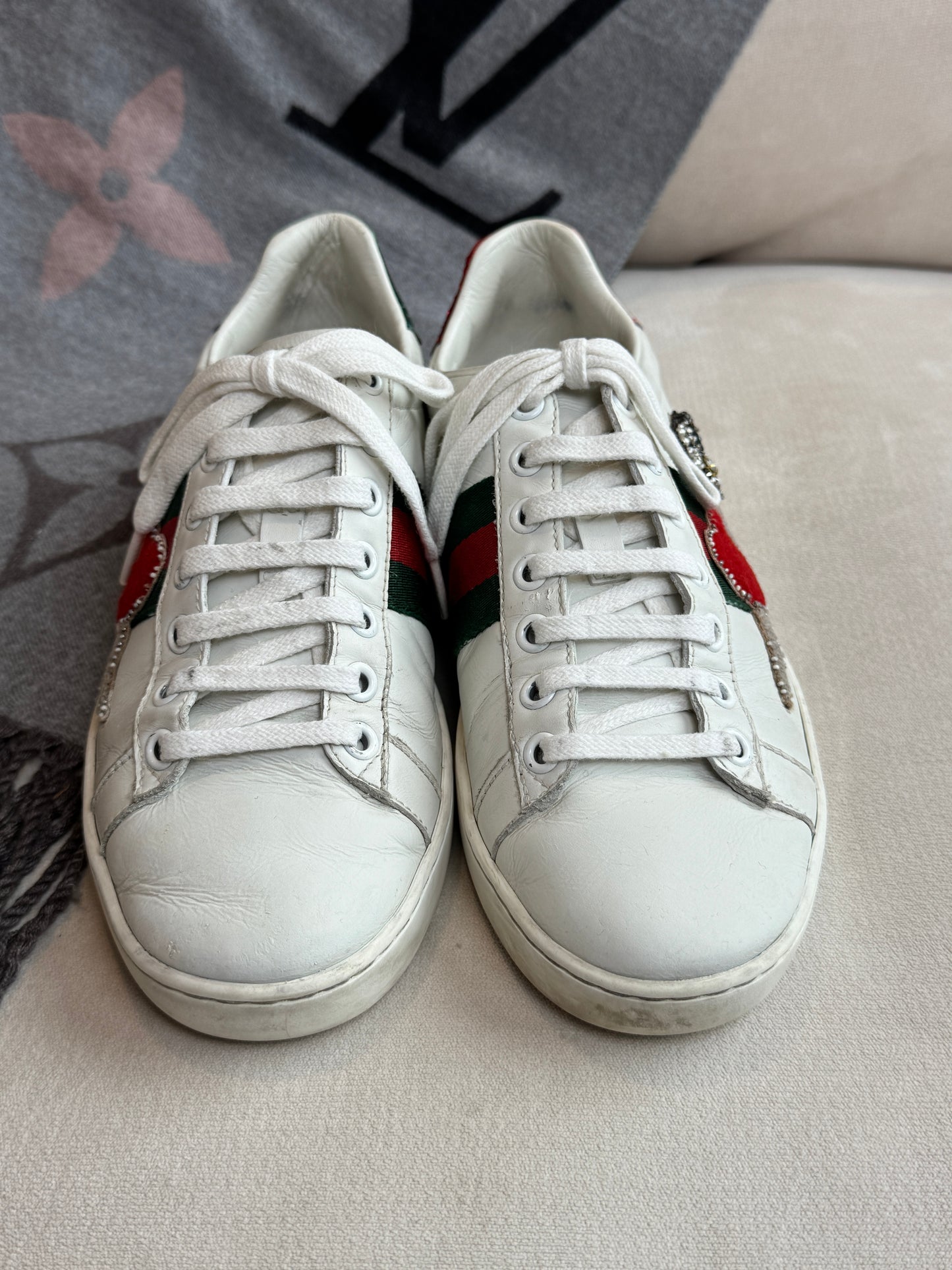 Gucci Ace Sword Hearts Women's Sneakers Size 35.5EU