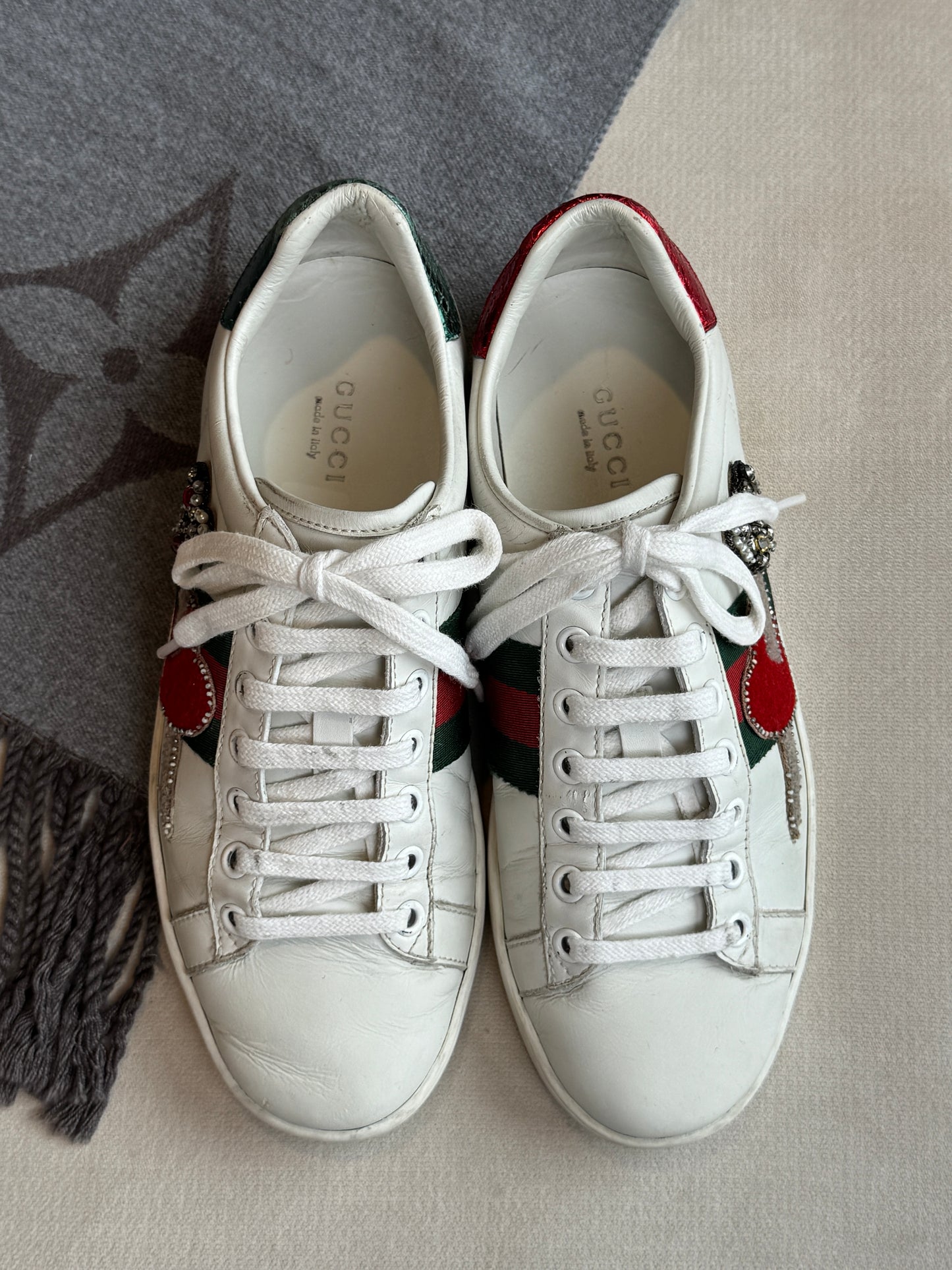 Gucci Ace Sword Hearts Women's Sneakers Size 35.5EU