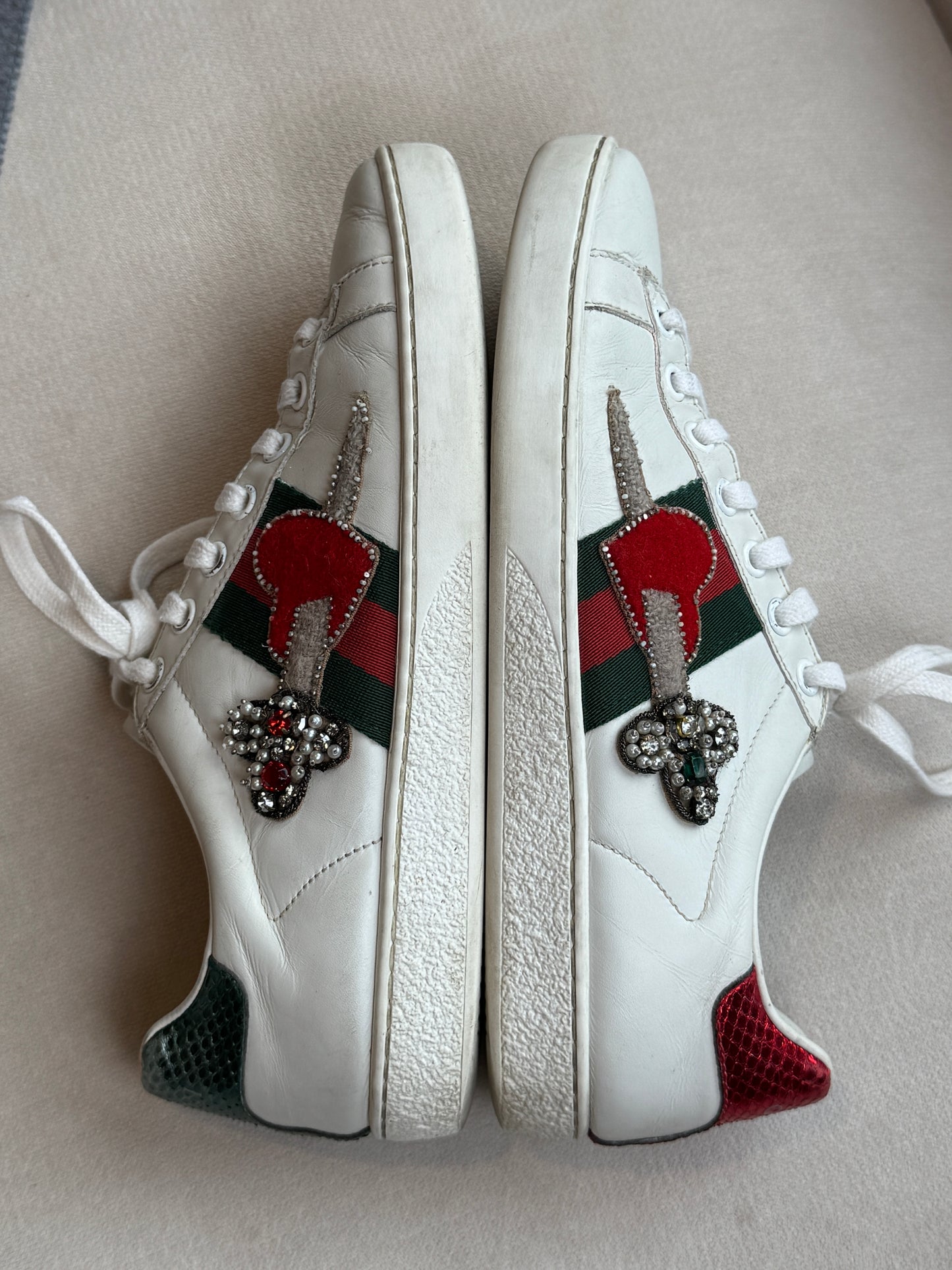 Gucci Ace Sword Hearts Women's Sneakers Size 35.5EU