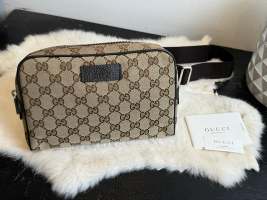 GUCCI Monogram Dollar Calfskin Belt Bag