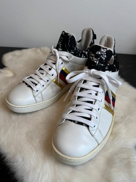 Gucci Ace Bees Lace High Top Sneakers Size 36.5EU