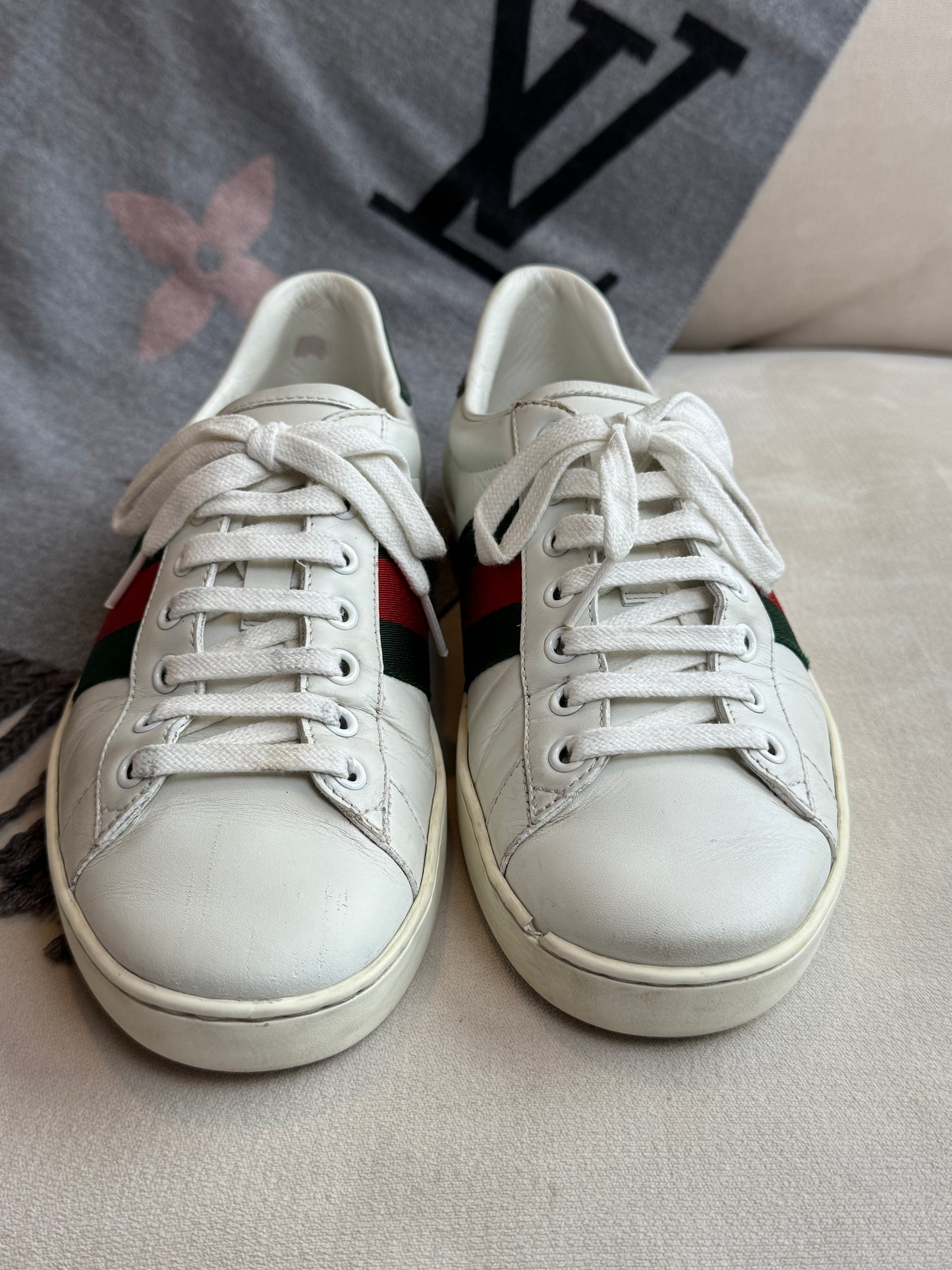 GUCCI Ace Green/Red Web Men's Sneakers 5.5EU (Women's 38.5EU)