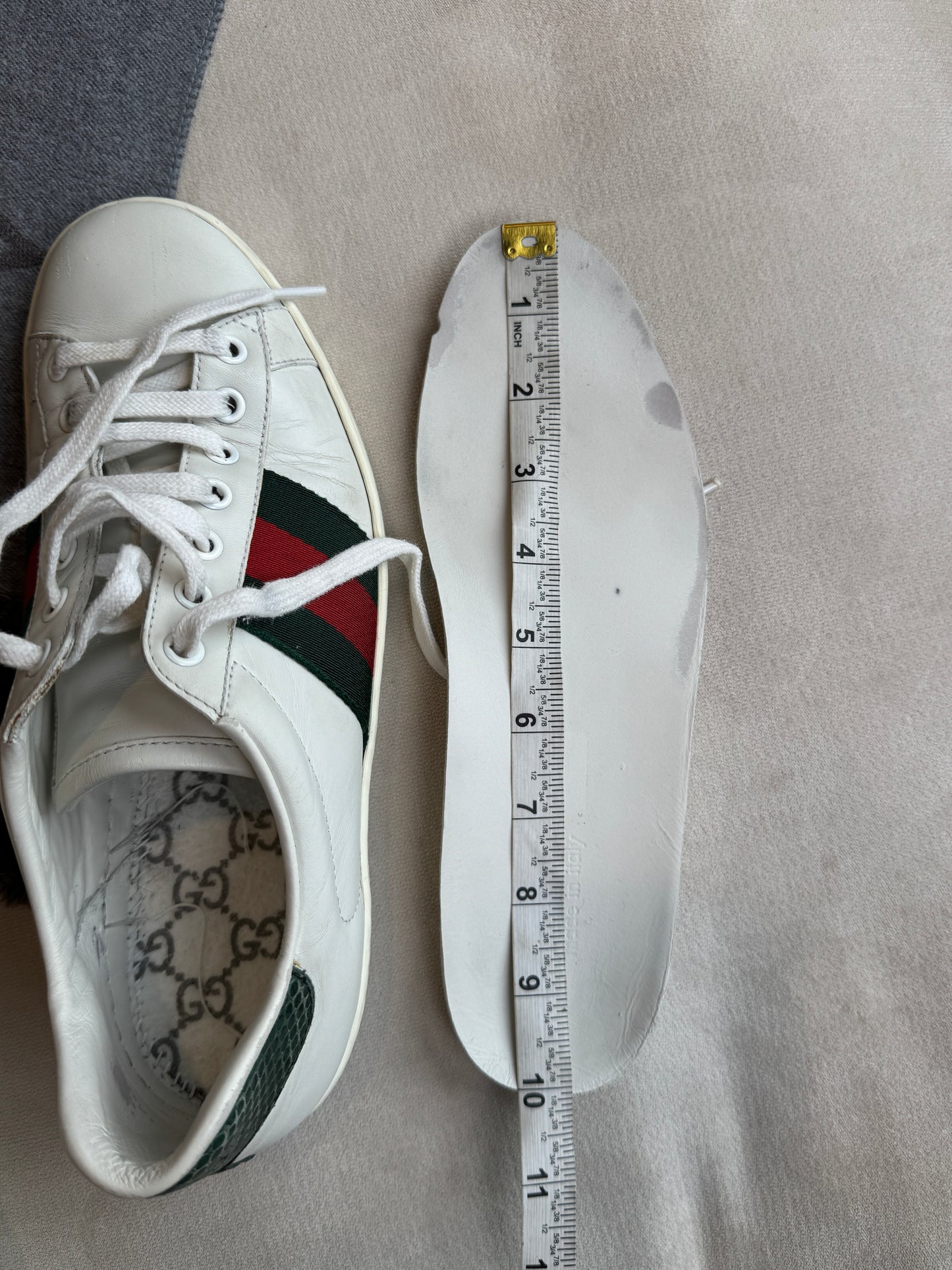 GUCCI Ace Green/Red Web Men's Sneakers 5.5EU (Women's 38.5EU)