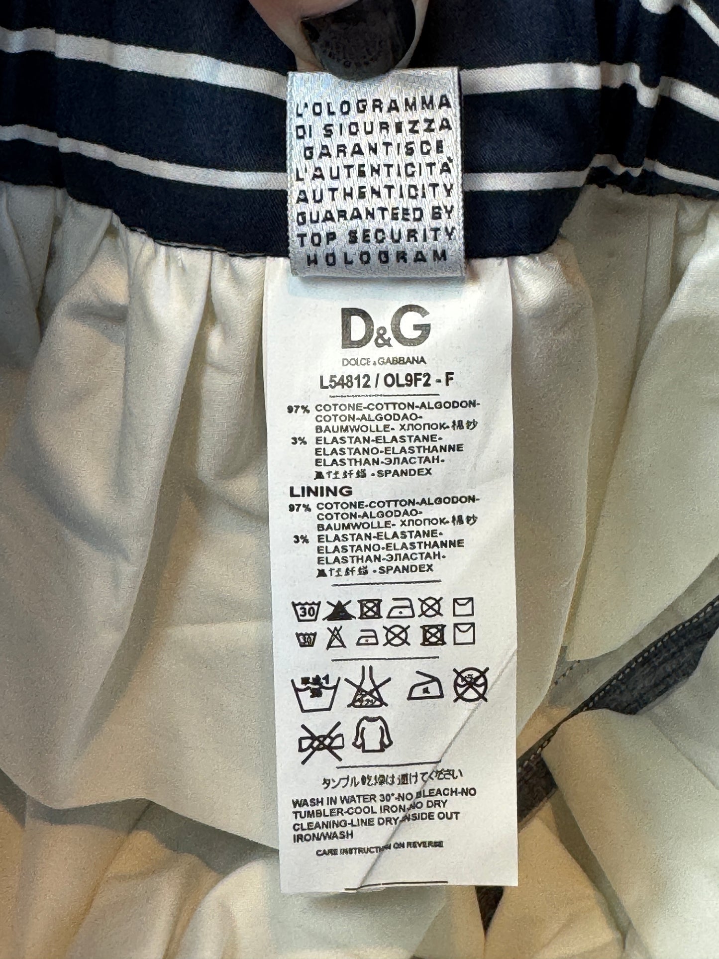 Dolce & Gabbana Navy/White Popin Striped Skirt Size 3