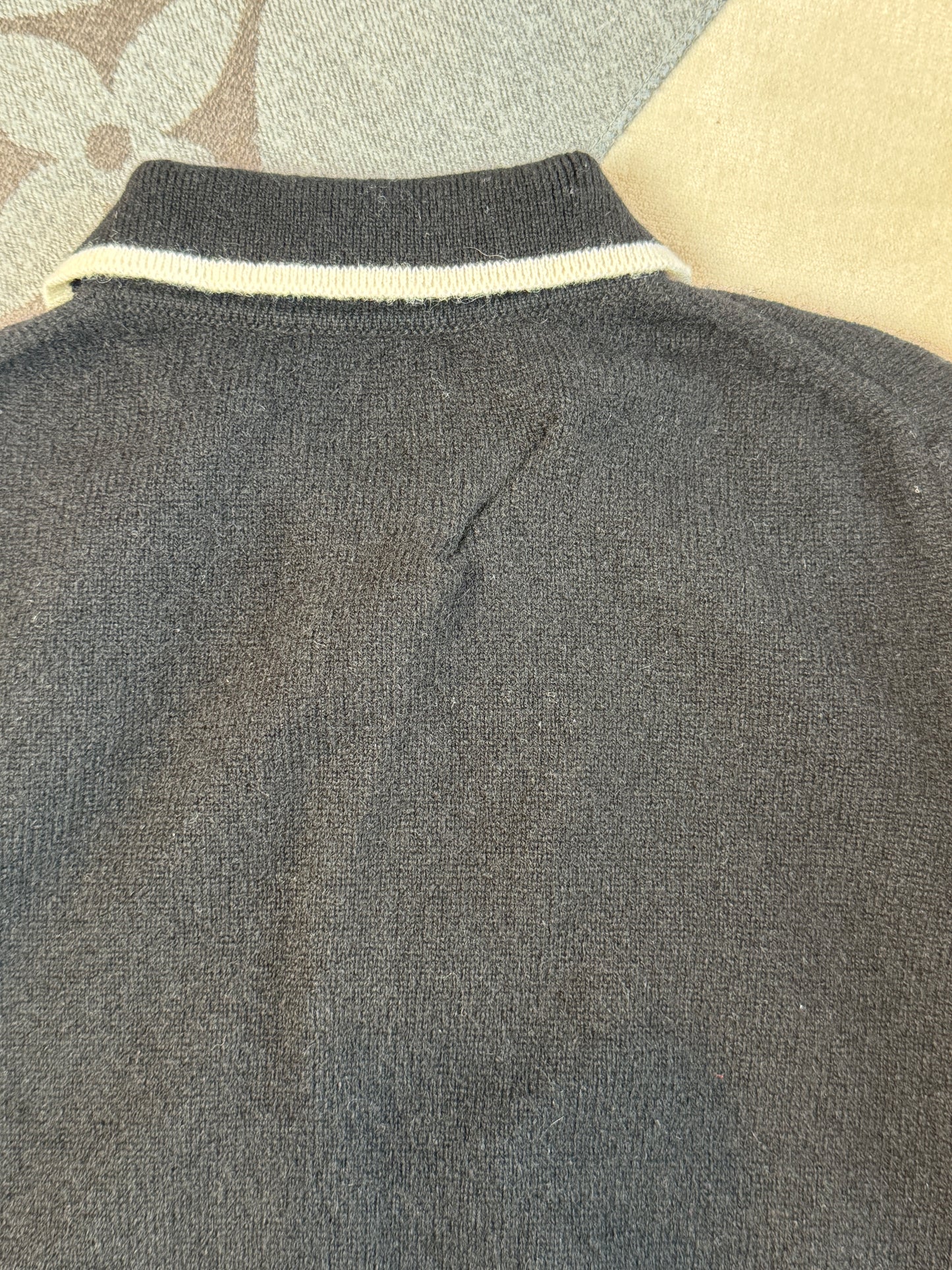 Dolce & Gabbana Black/White Collared Cashmere Sweater Size 4