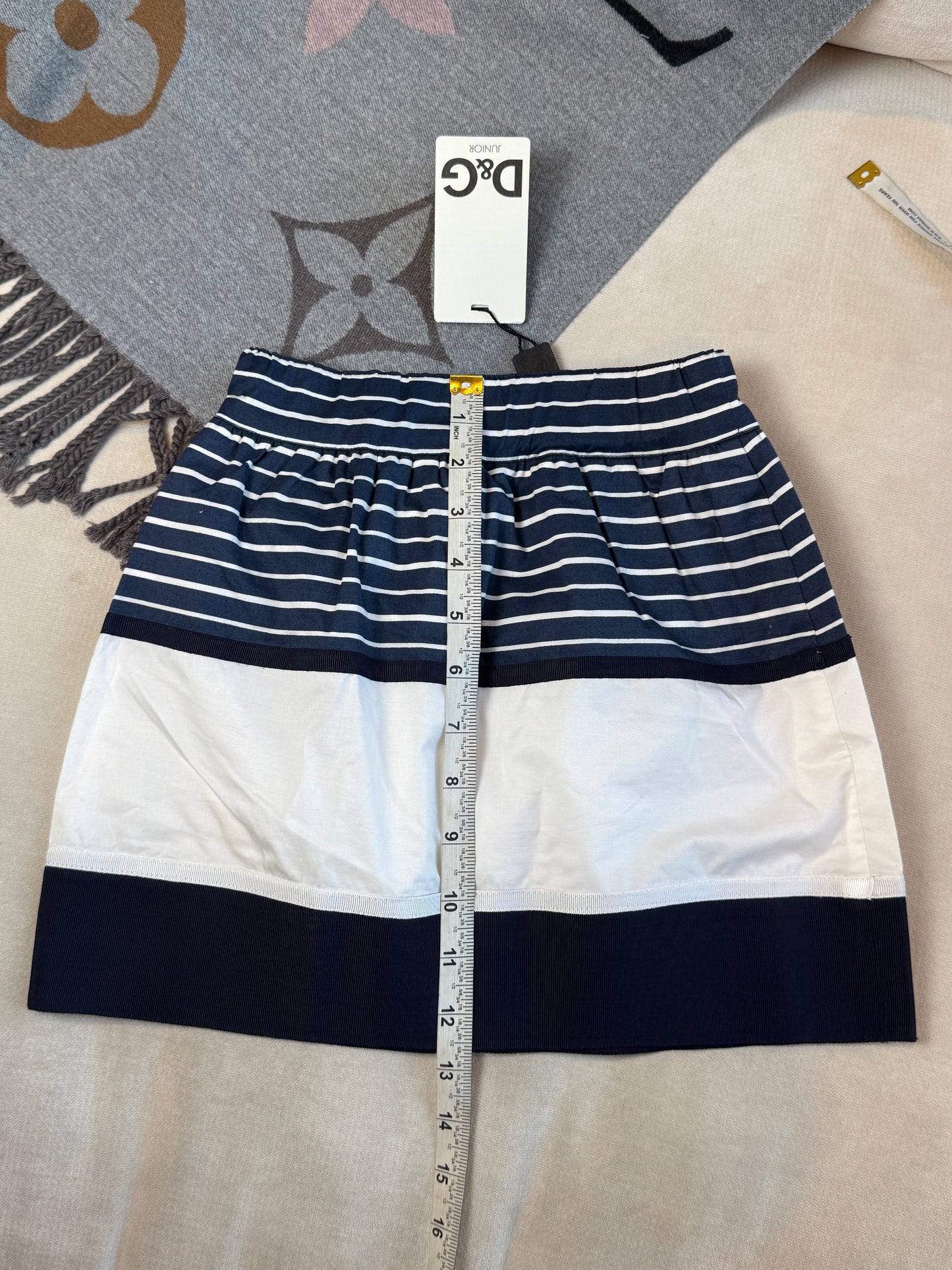 Dolce & Gabbana Navy/White Popin Striped Skirt Size 3
